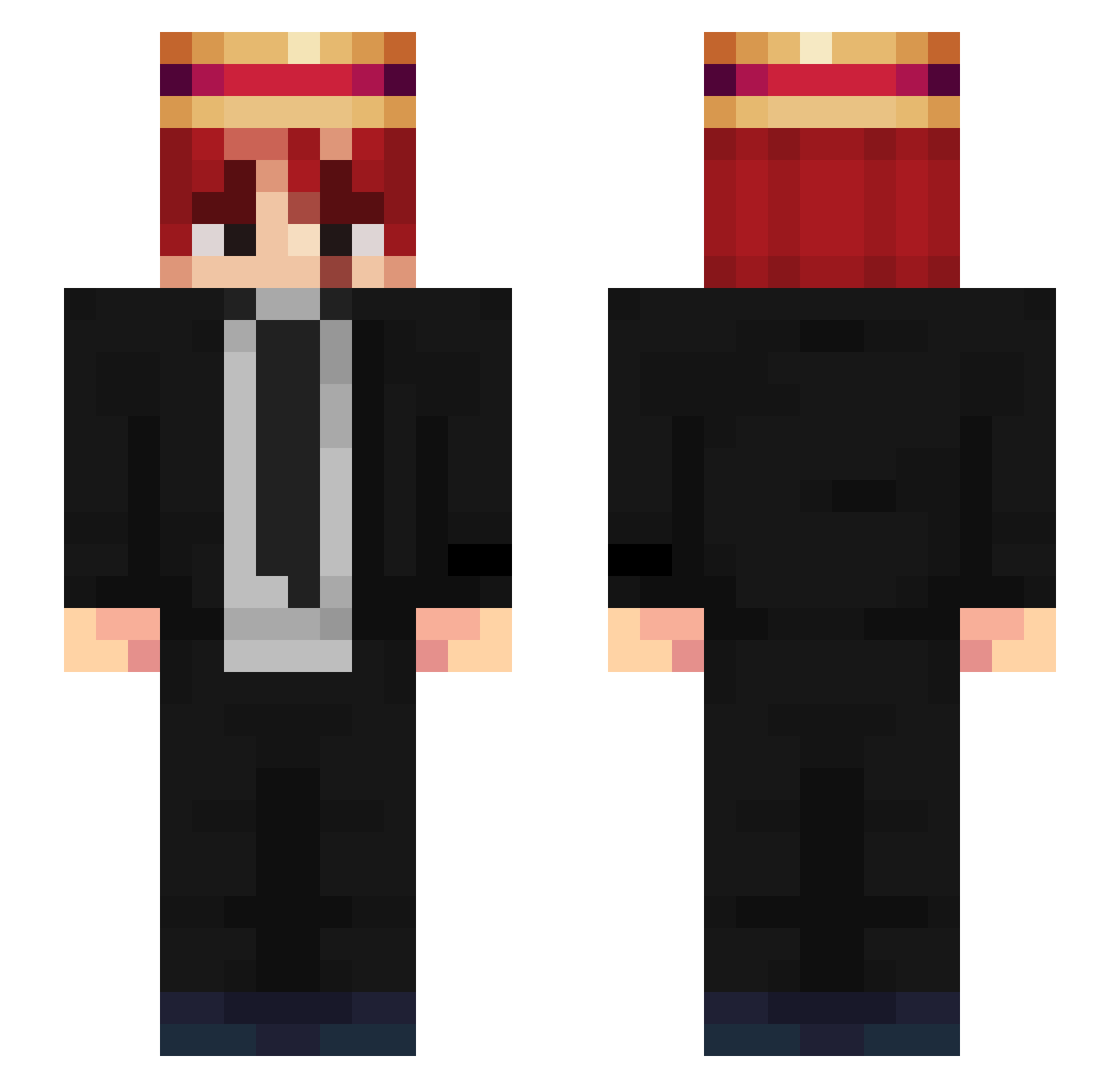 rubeka Minecraft skin, front and back view