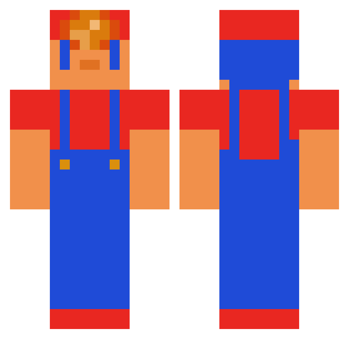 Routes Minecraft skin, front and back view