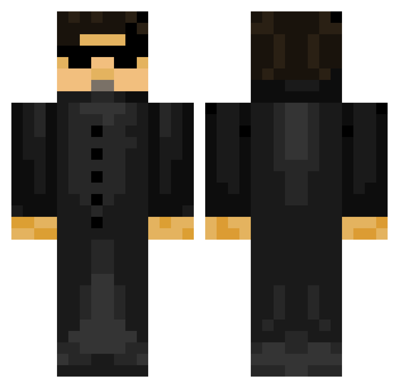 jzair Minecraft skin, front and back view