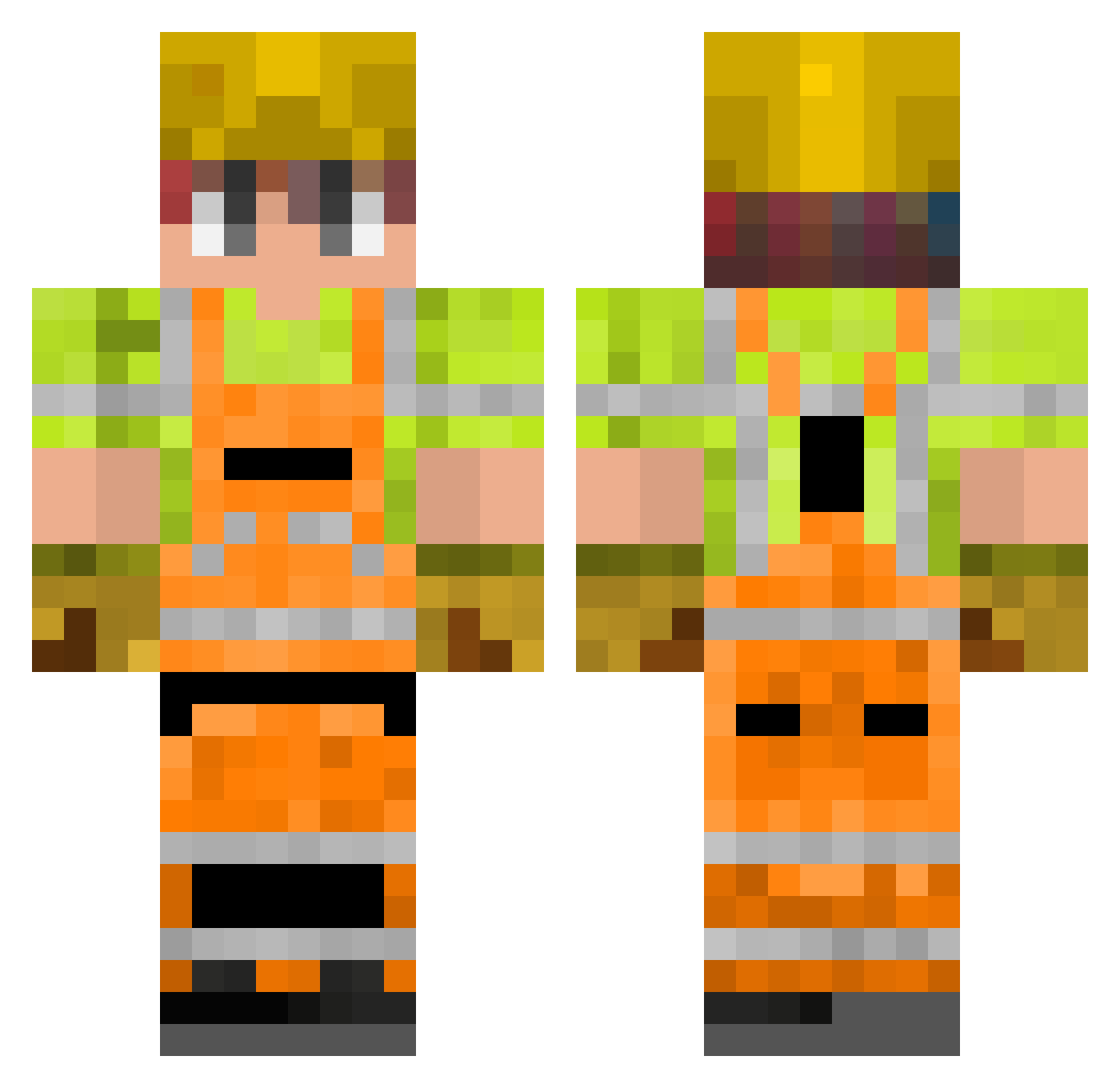 Scarrr67 Minecraft skin, front and back view