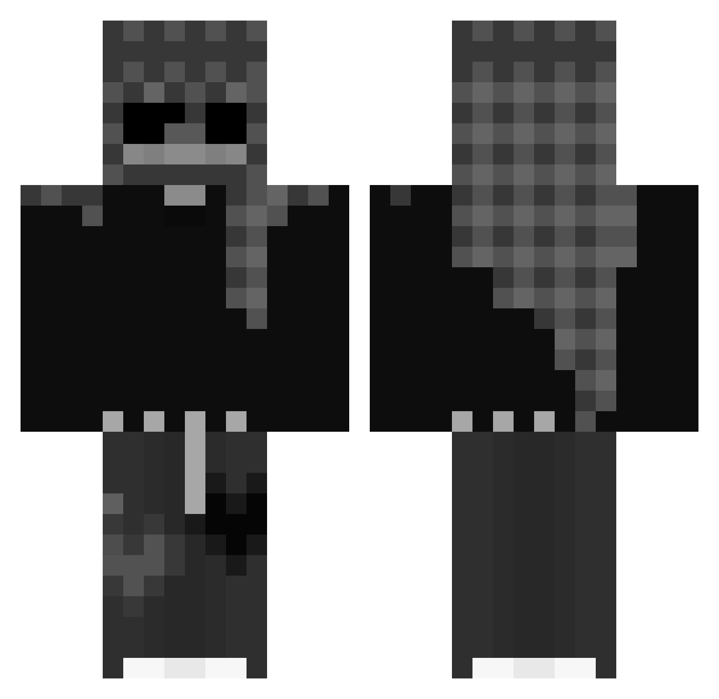 YuiYiyi Minecraft skin, front and back view