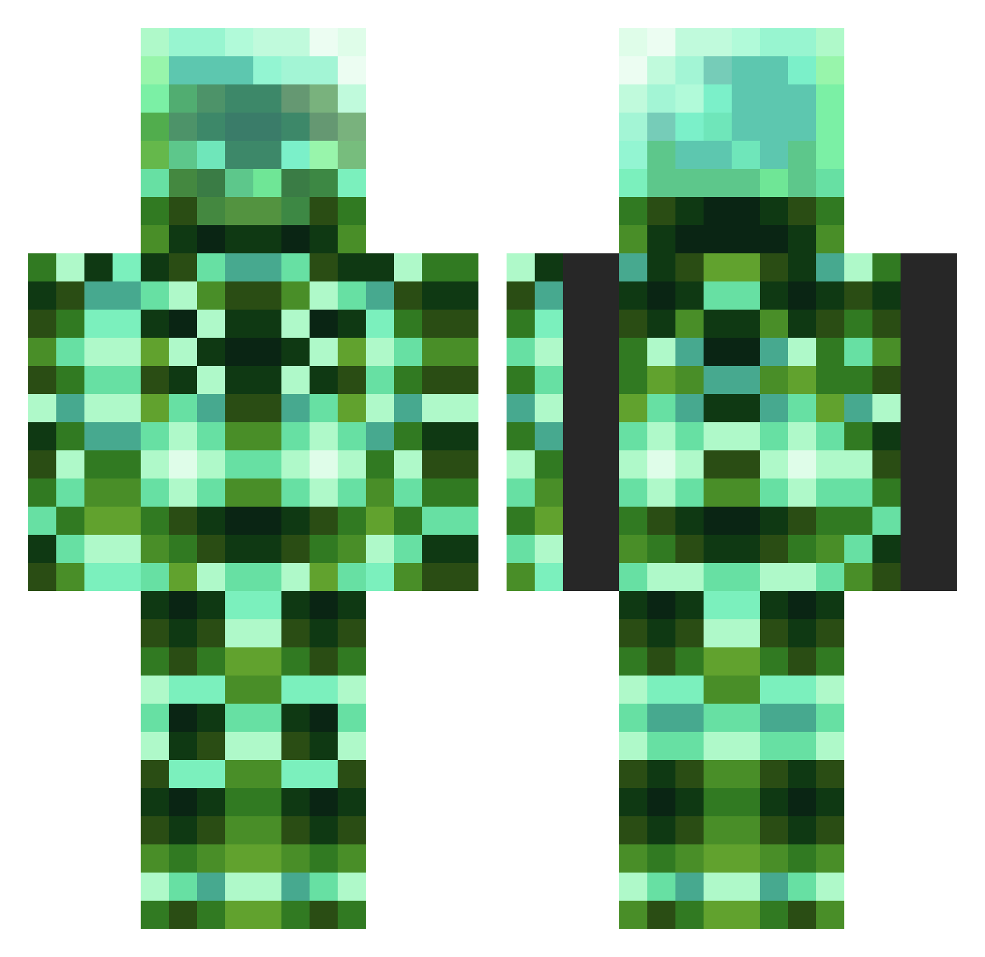 lowkirknuinely Minecraft skin, front and back view
