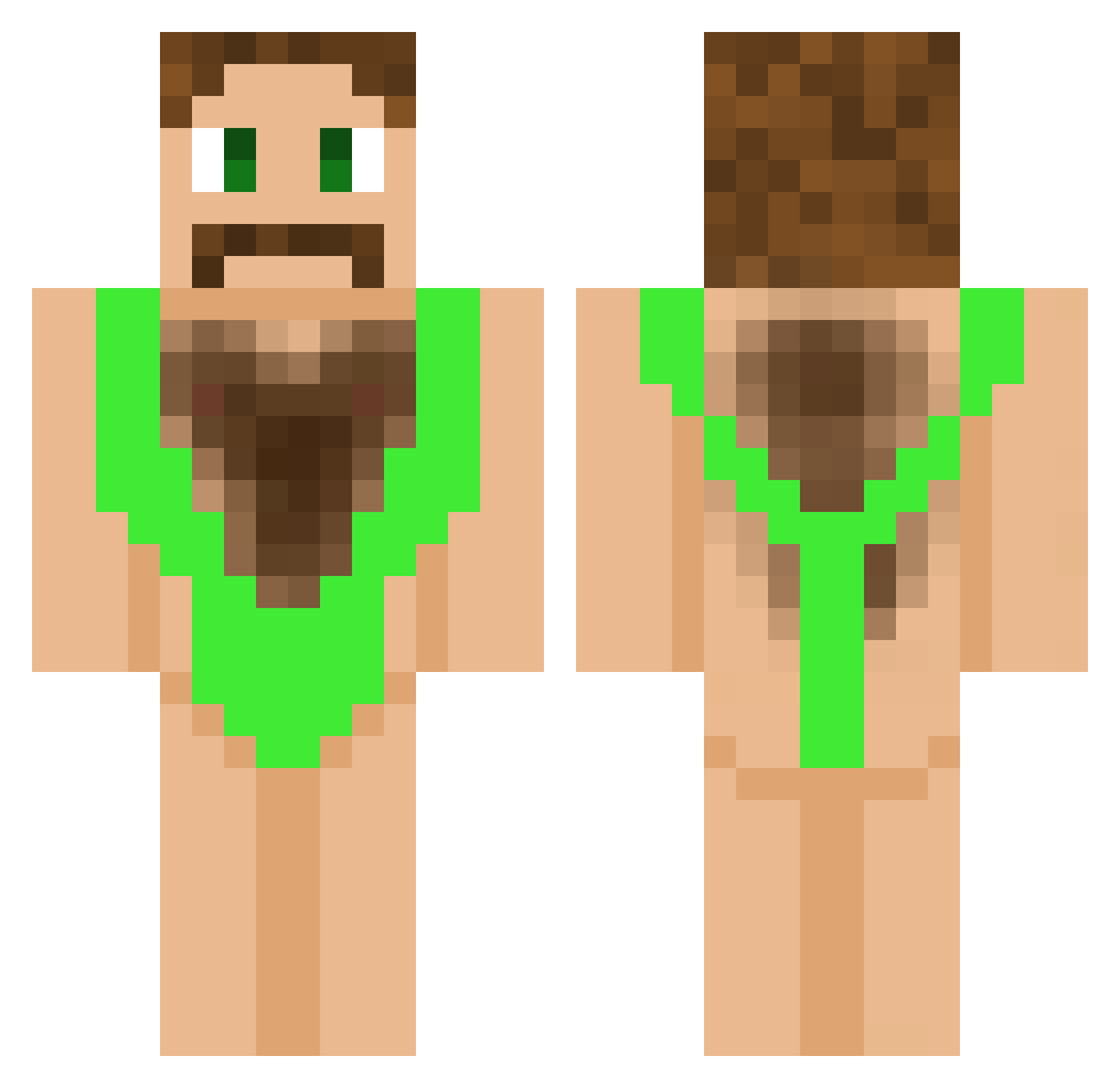 SandRock Minecraft skin, front and back view