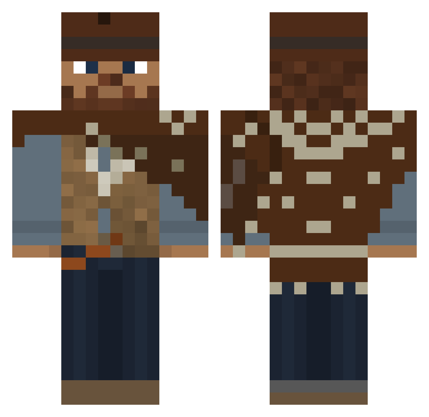 SpieljungeTommi Minecraft skin, front and back view