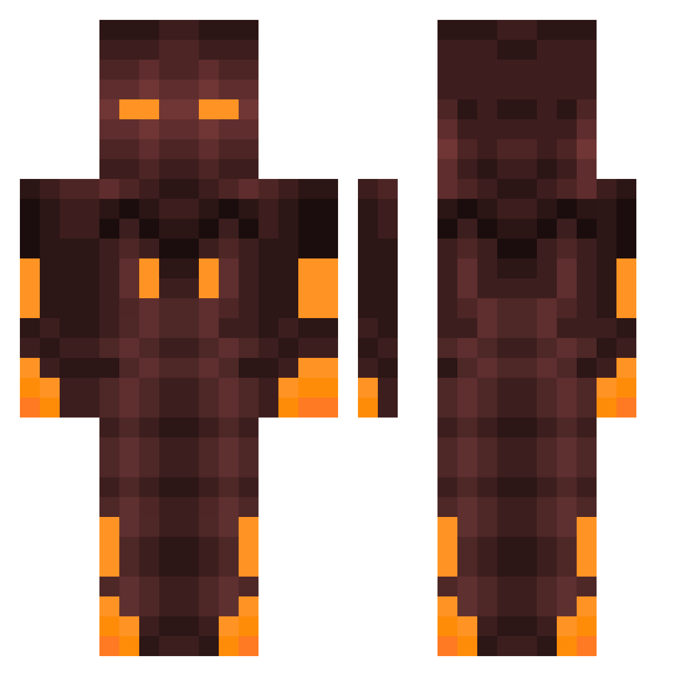 DIISC Minecraft skin, front and back view