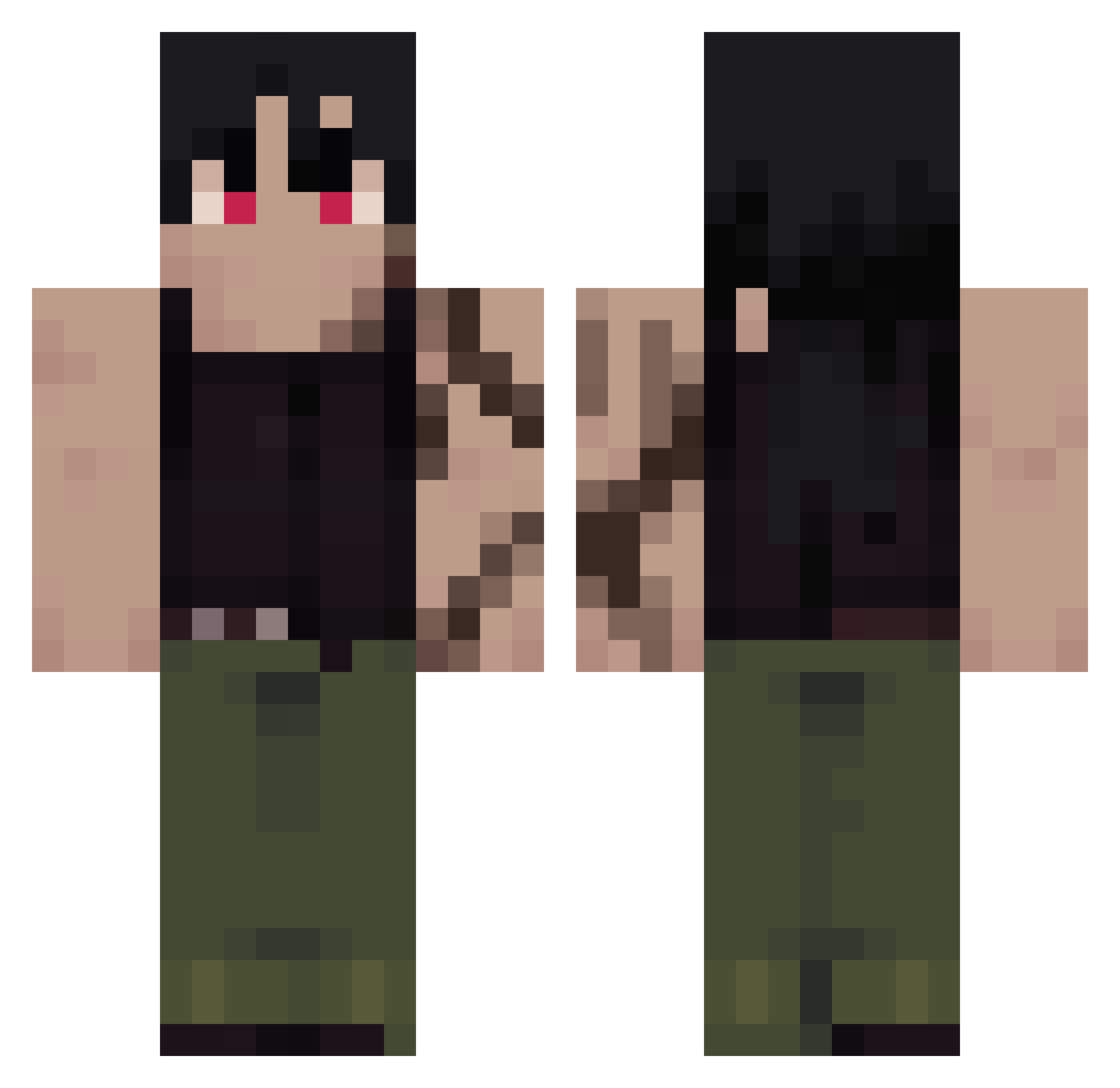 Tainan Minecraft skin, front and back view