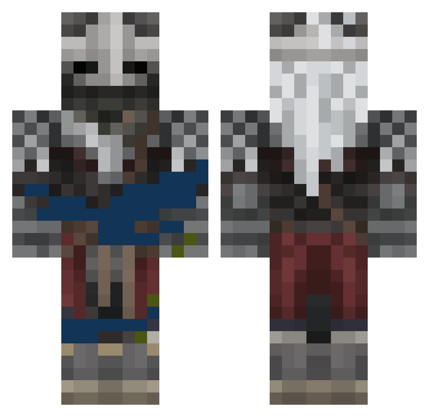 DiamondAxe664 Minecraft skin, front and back view