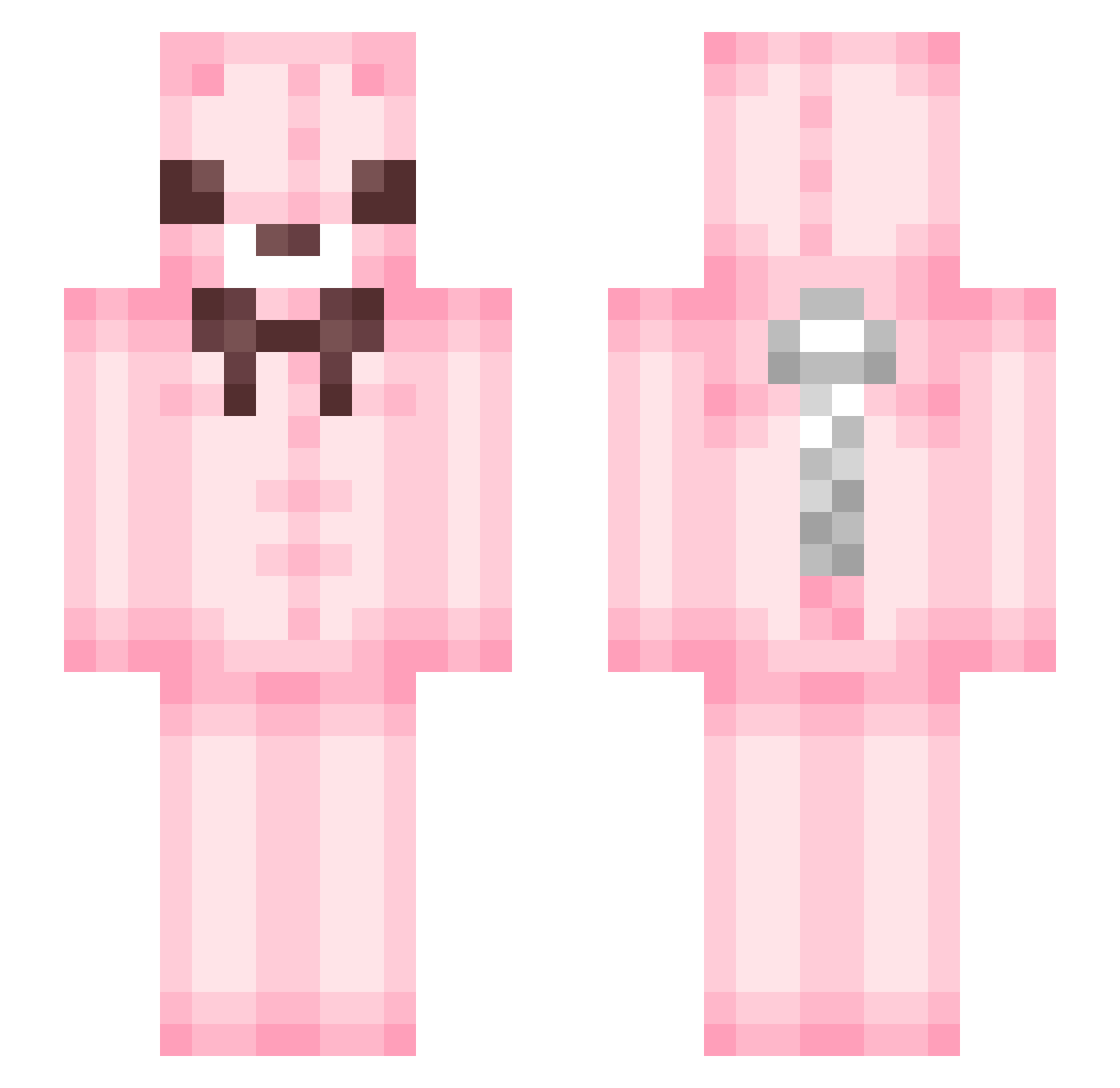 morgueve Minecraft skin, front and back view