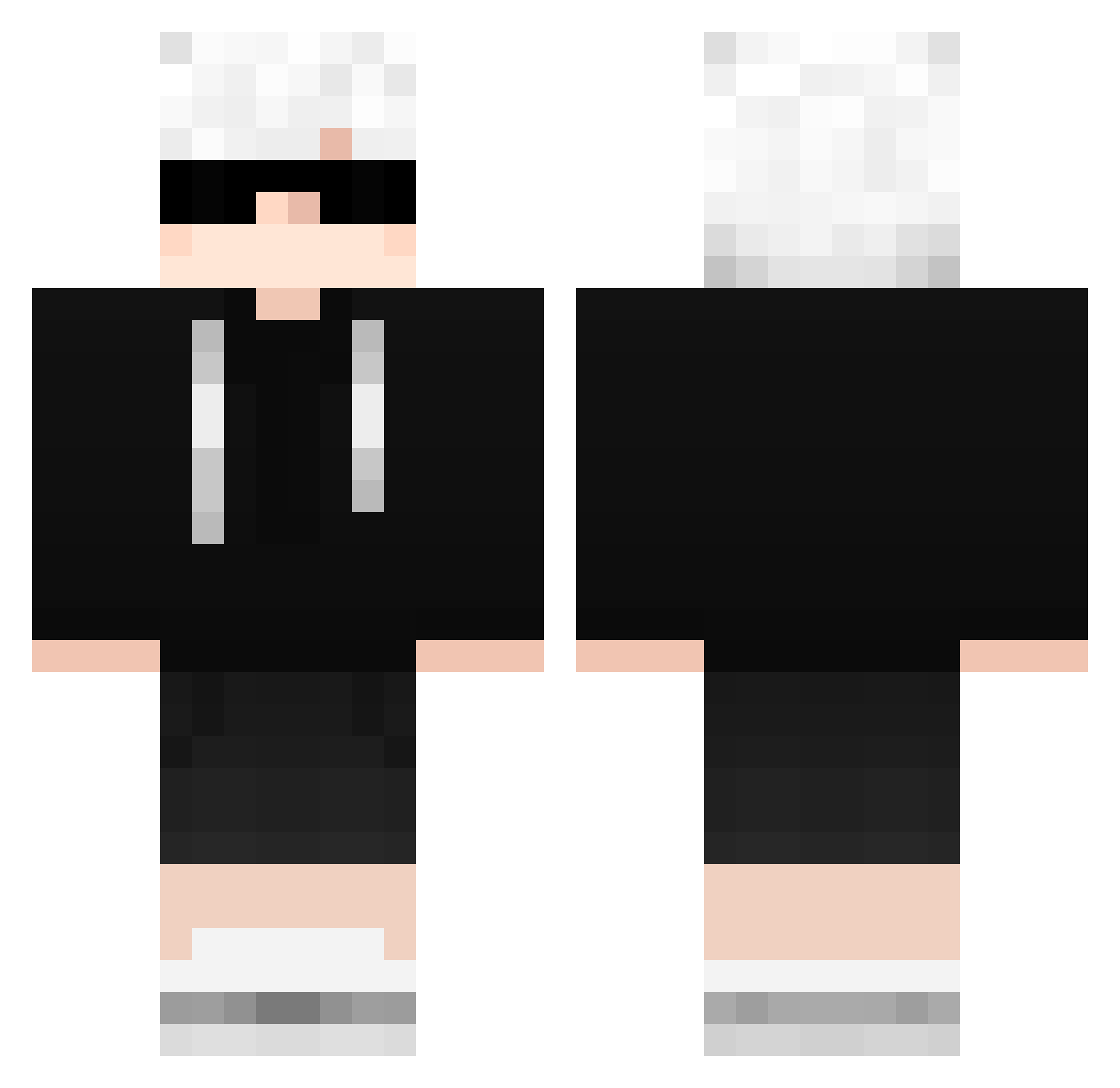 Pruncy Minecraft skin, front and back view