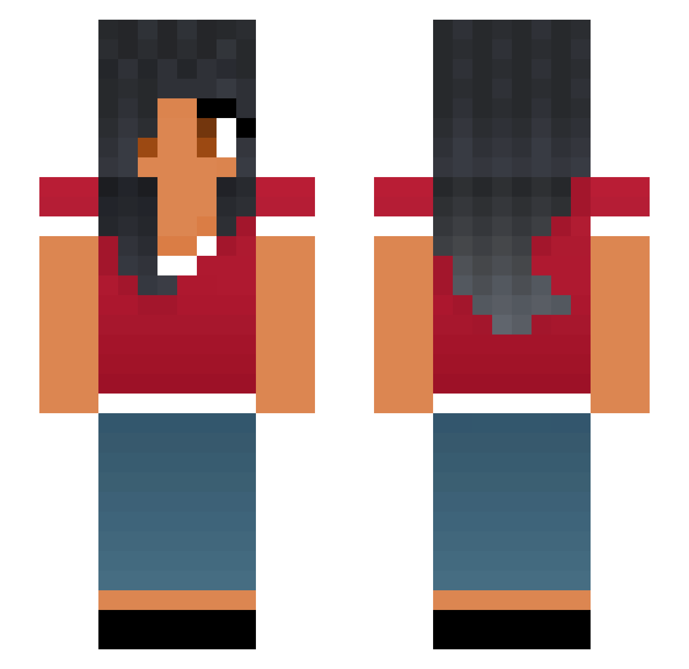 Calinmatt Minecraft skin, front and back view