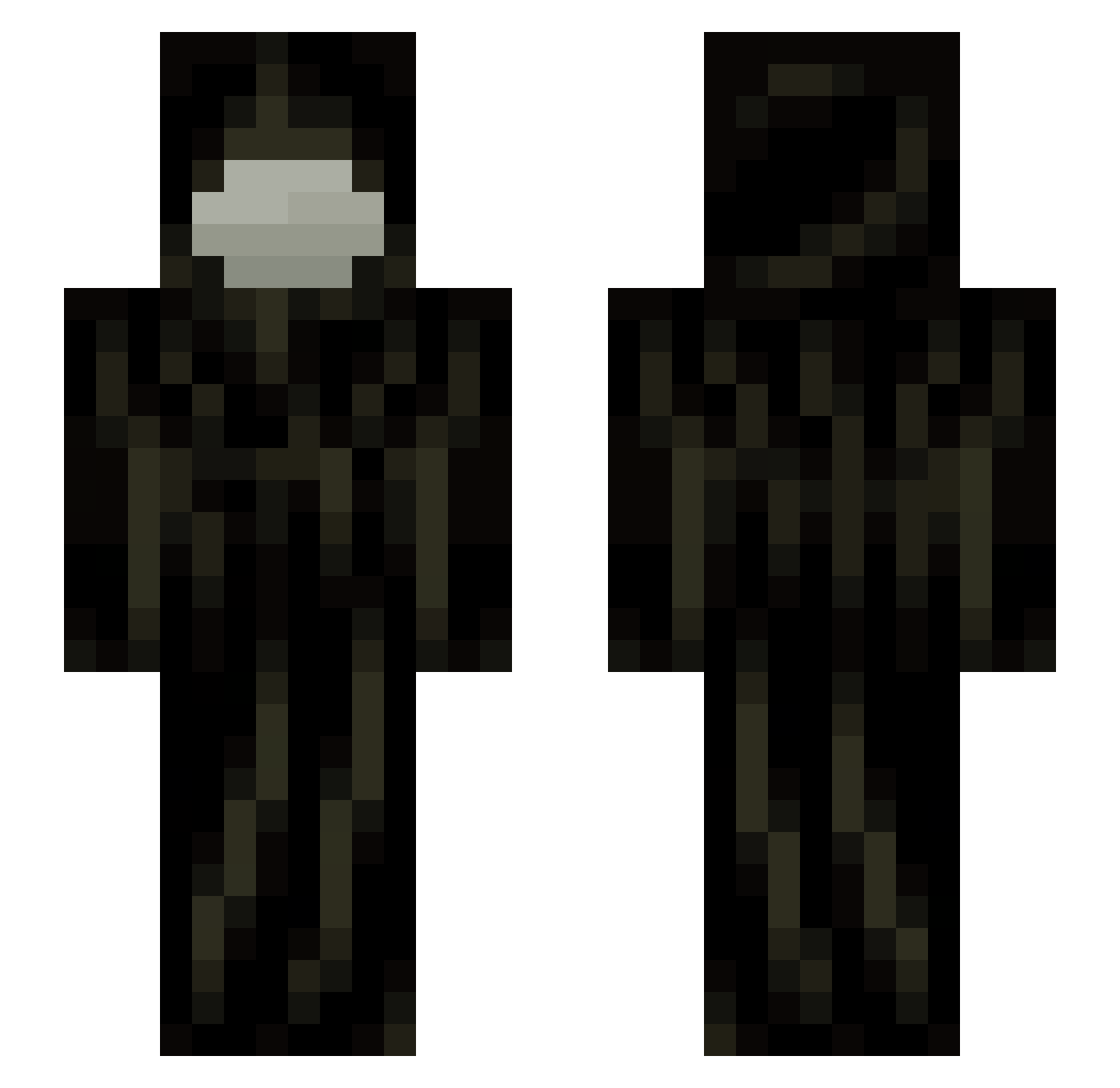 _0I7 Minecraft skin, front and back view
