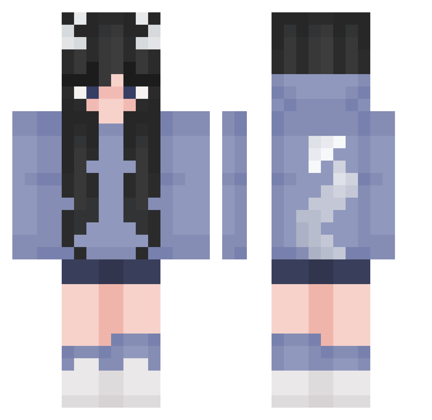 exKage Minecraft skin, front and back view