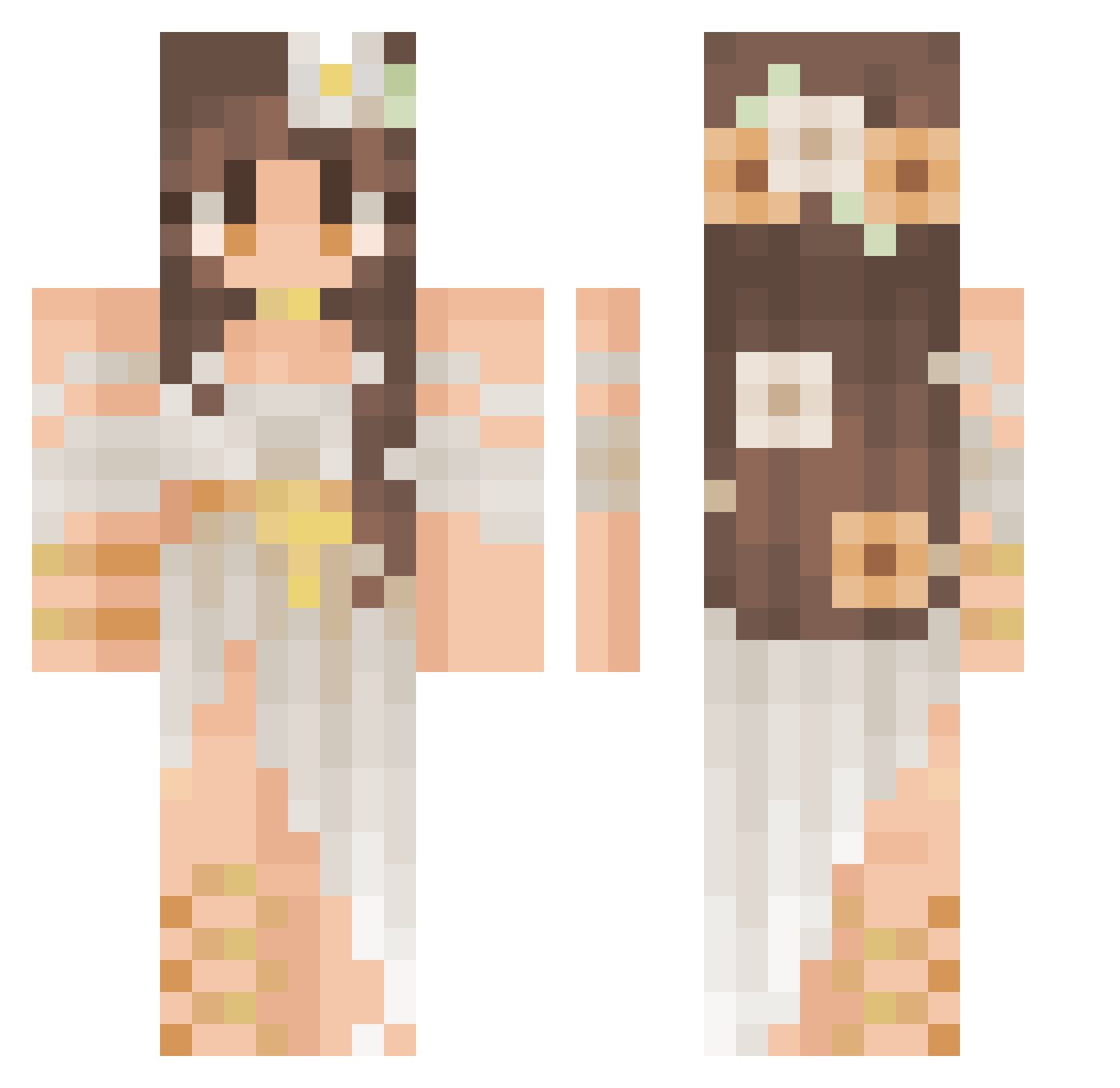 hilliary Minecraft skin, front and back view