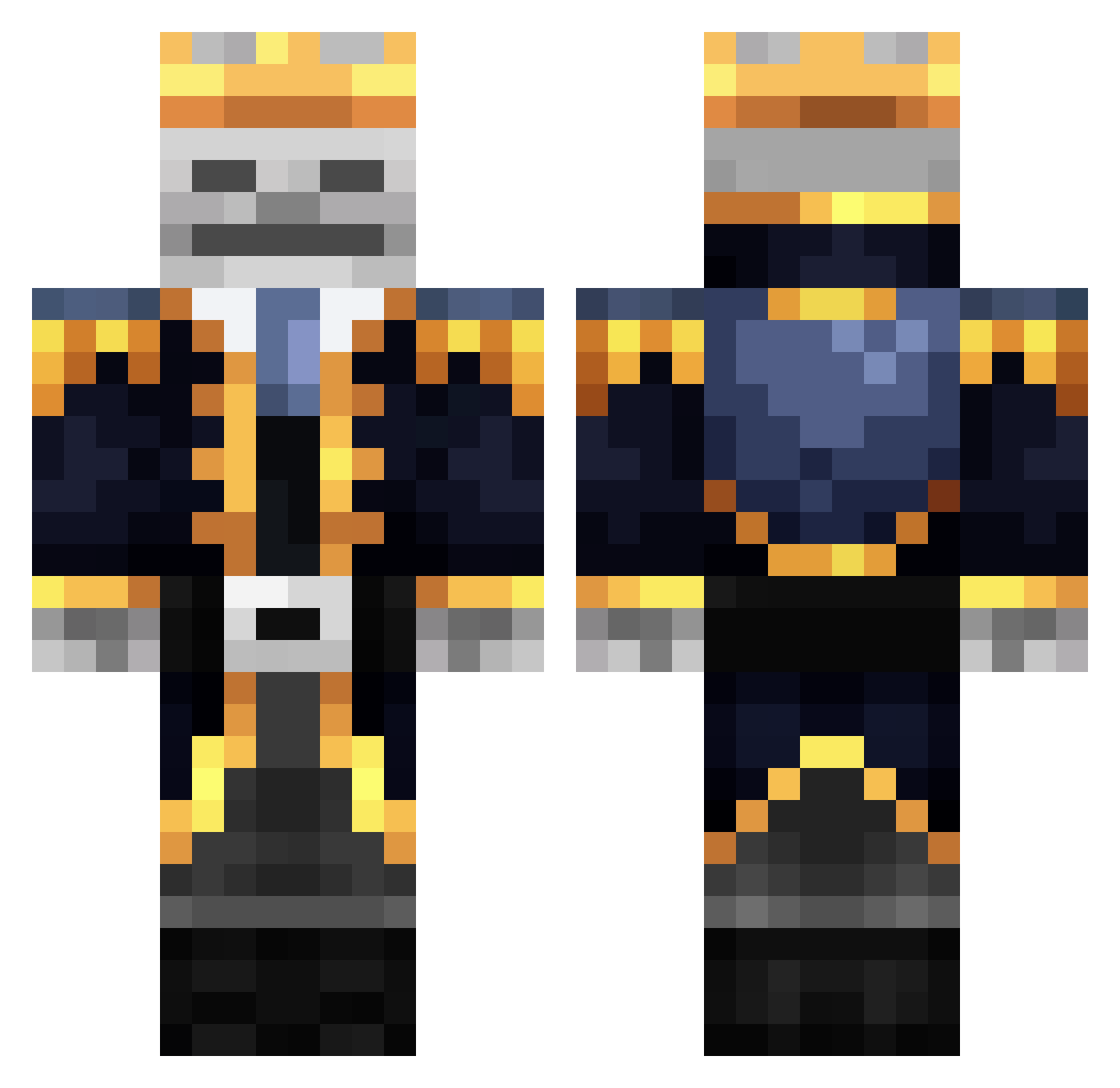 Ul0n Minecraft skin, front and back view