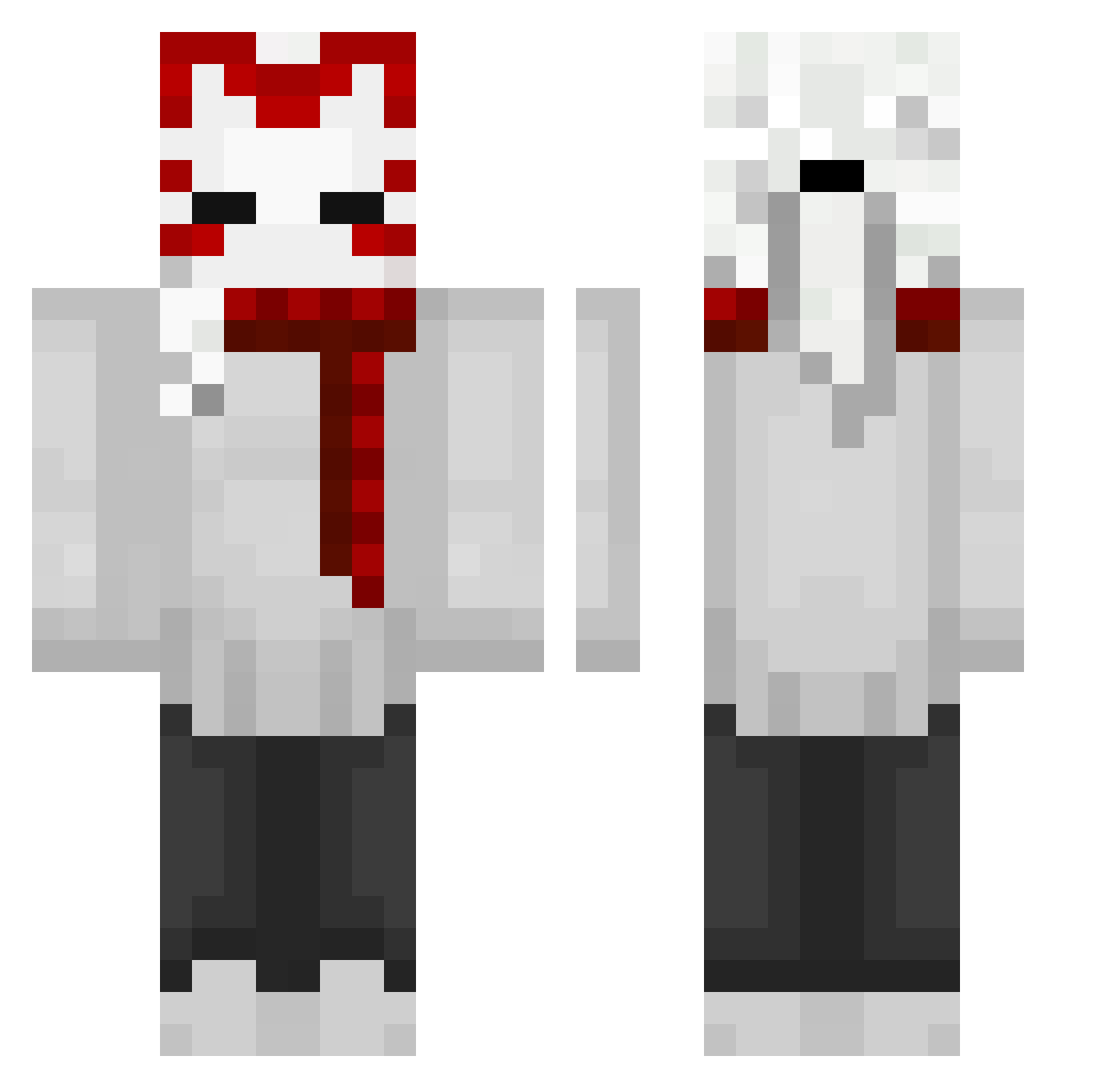 Ezmus Minecraft skin, front and back view