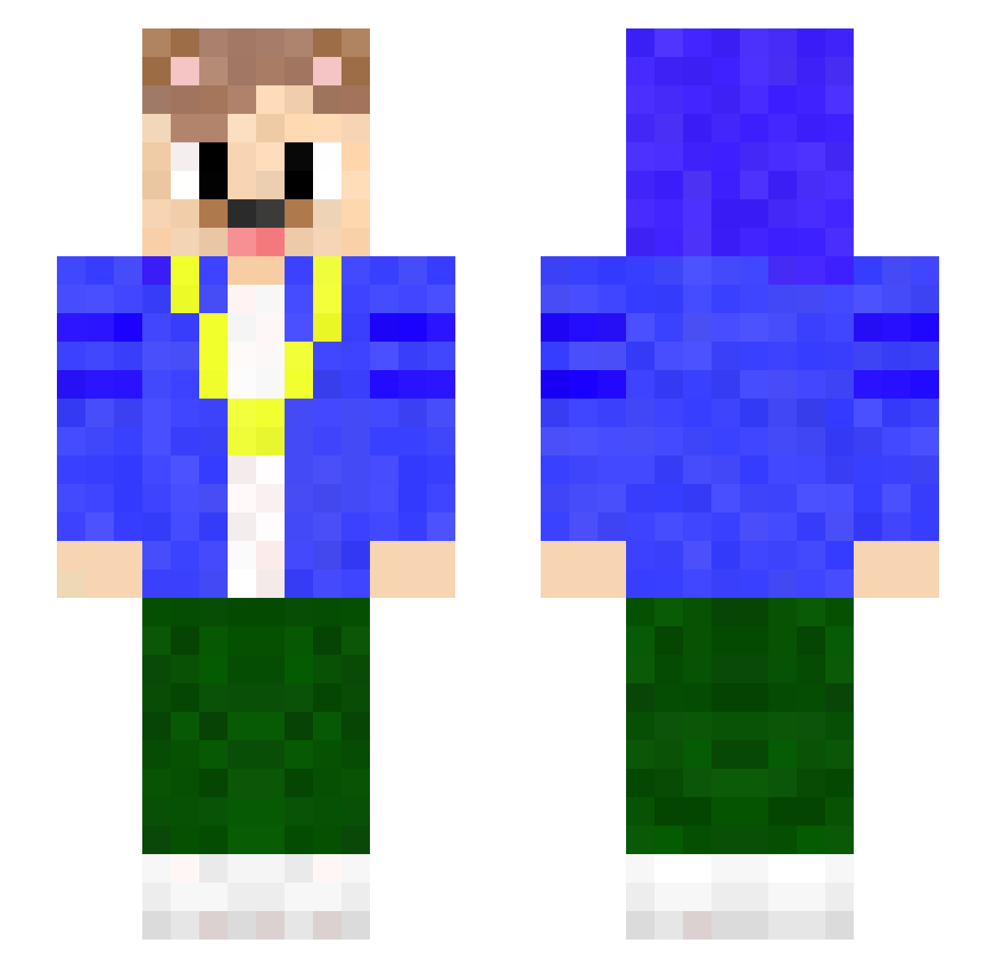 Zombyxy21 Minecraft skin, front and back view