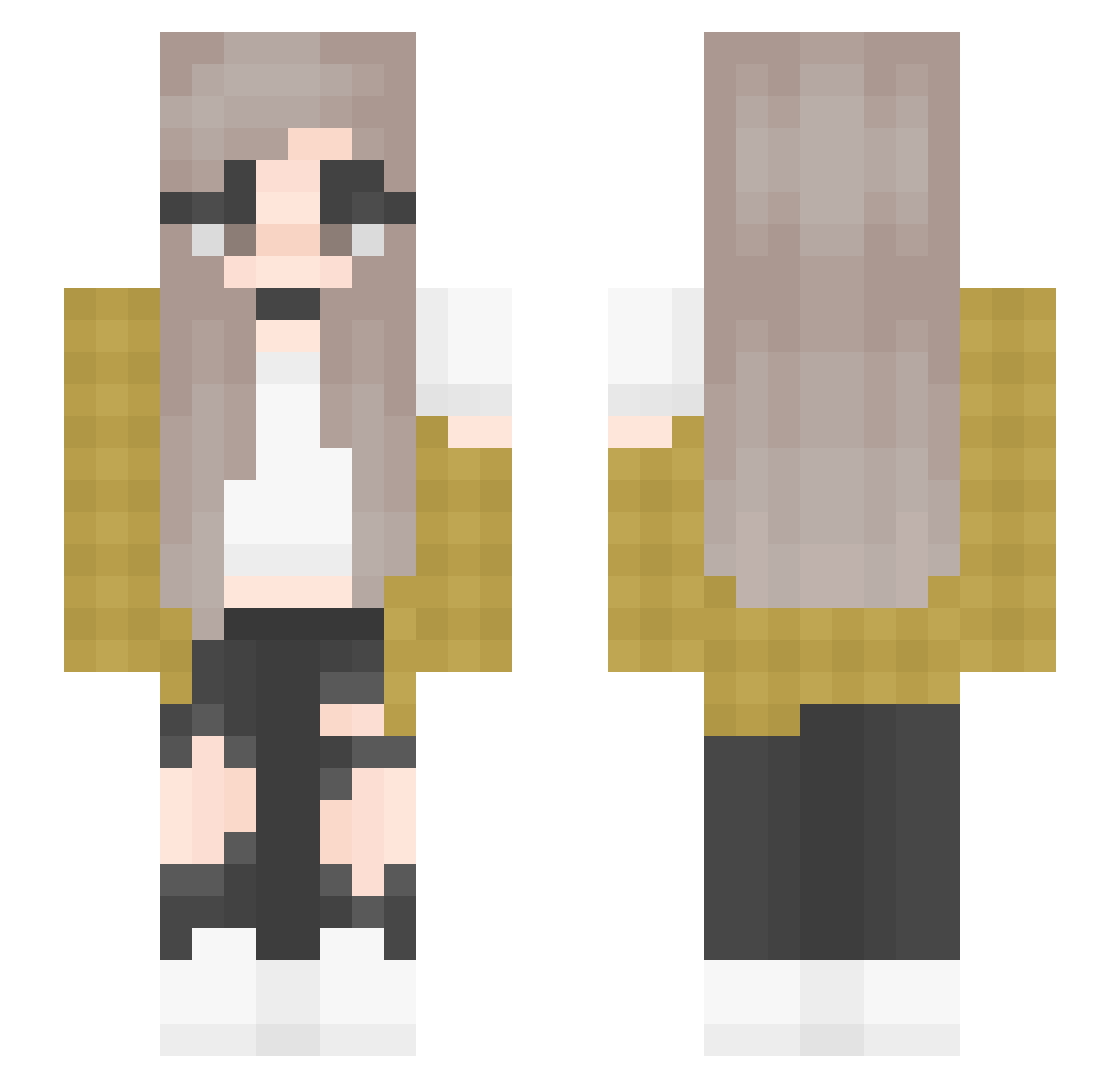 Numbly Minecraft skin, front and back view