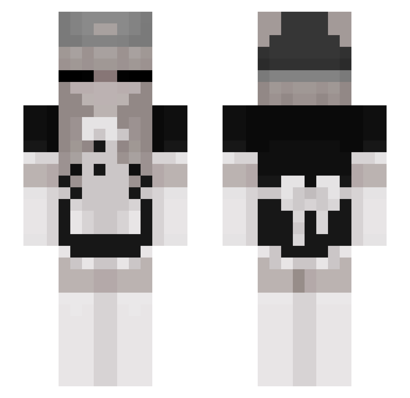 EendeWafel Minecraft skin, front and back view