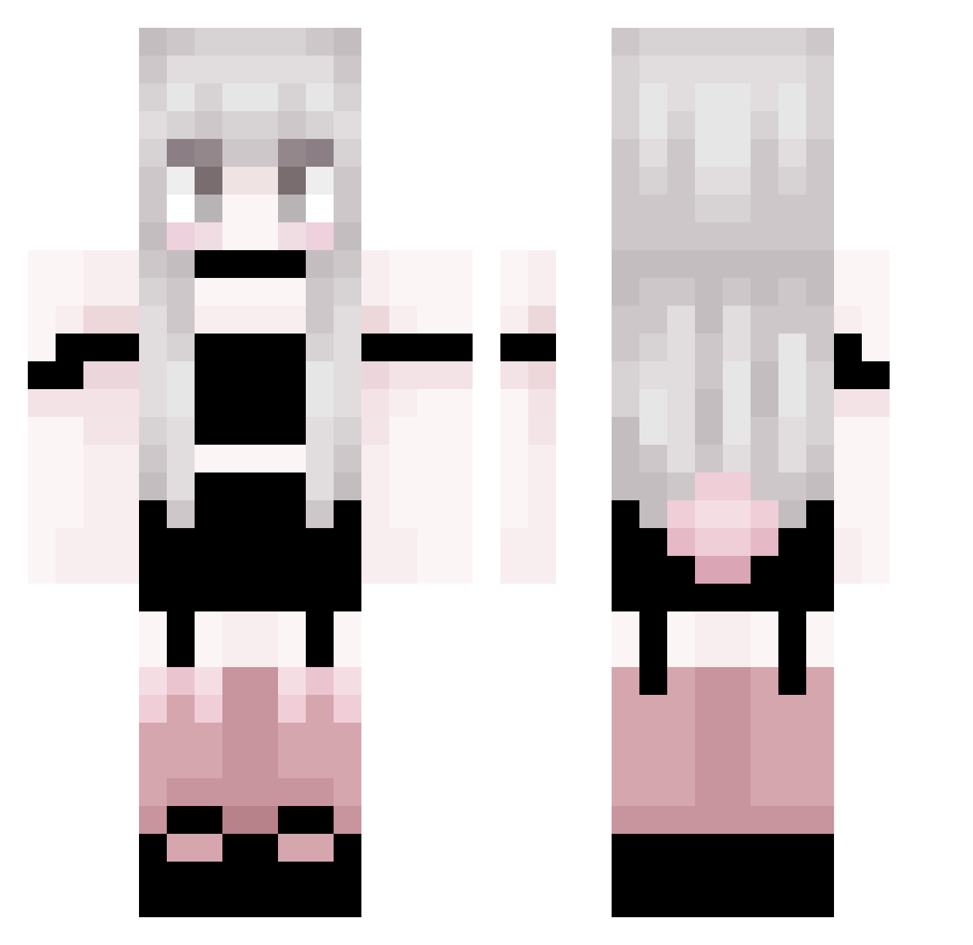 WandaFeliz Minecraft skin, front and back view