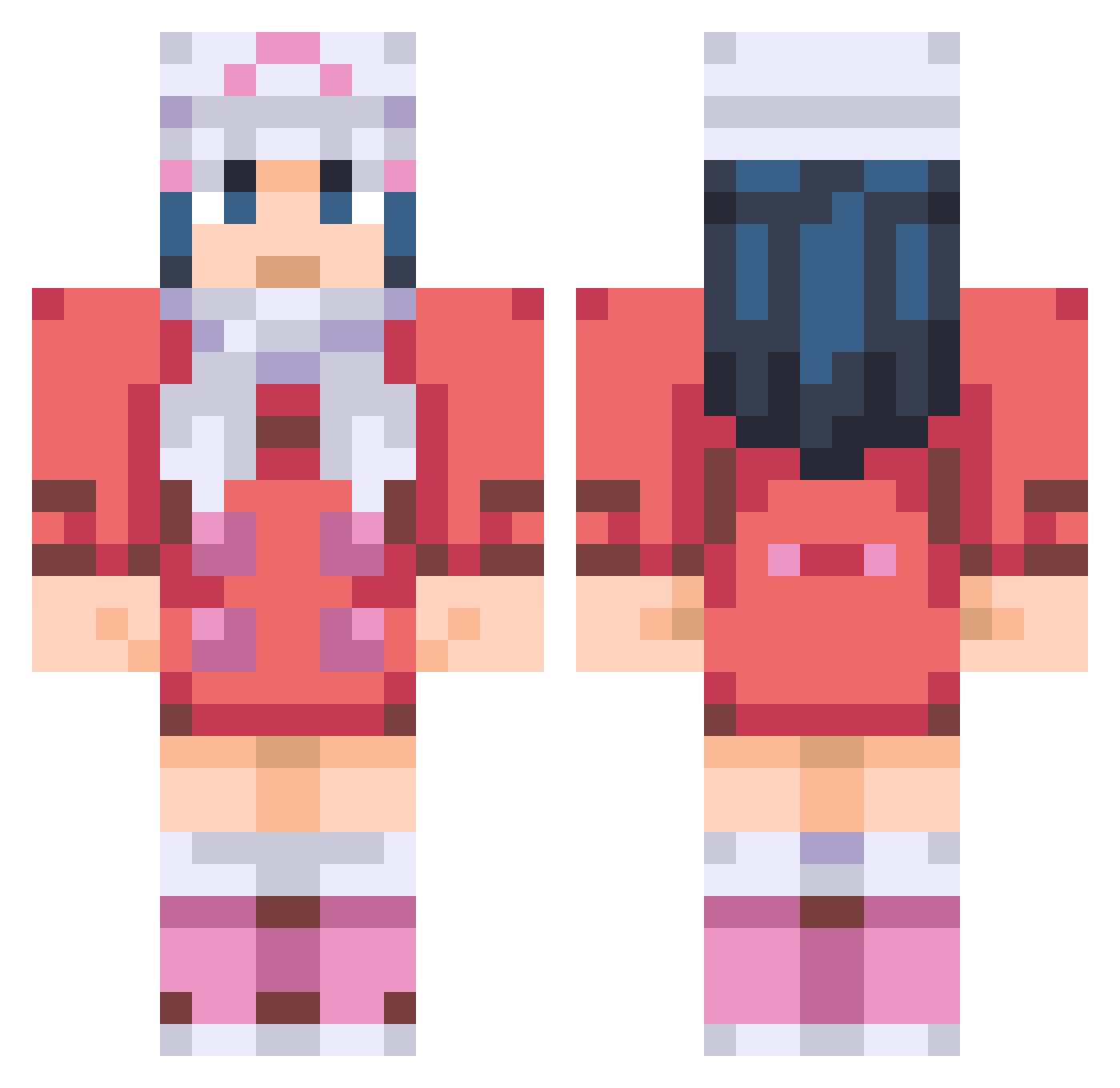 RebeccaBlack46 Minecraft skin, front and back view