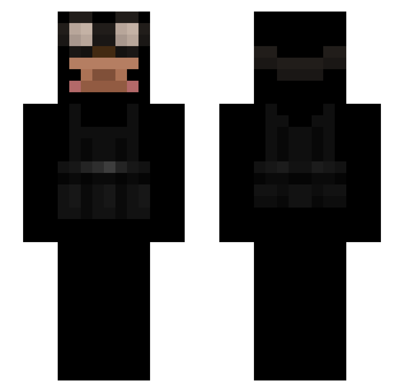 Sarina Minecraft skin, front and back view