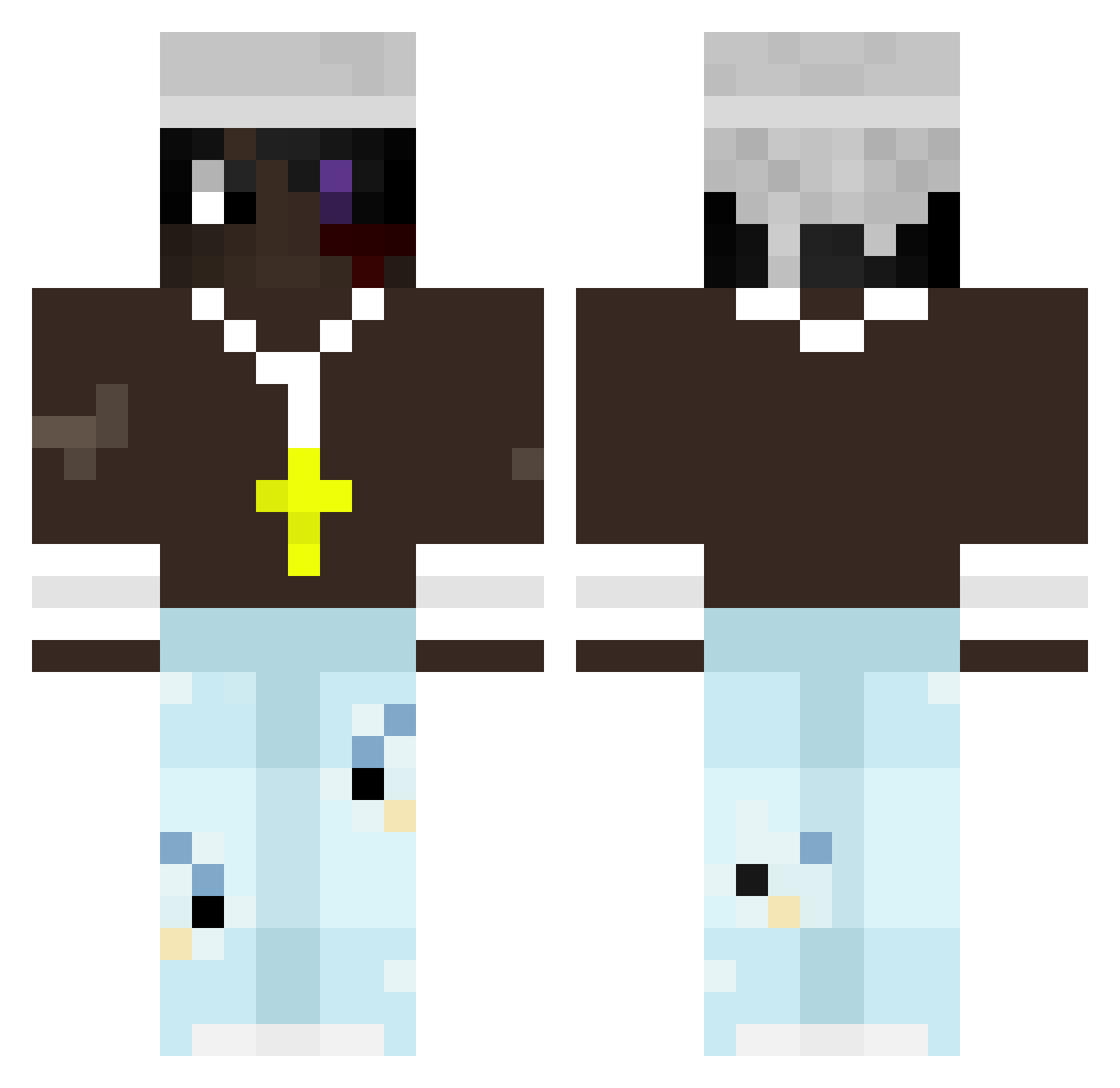 beingcold Minecraft skin, front and back view