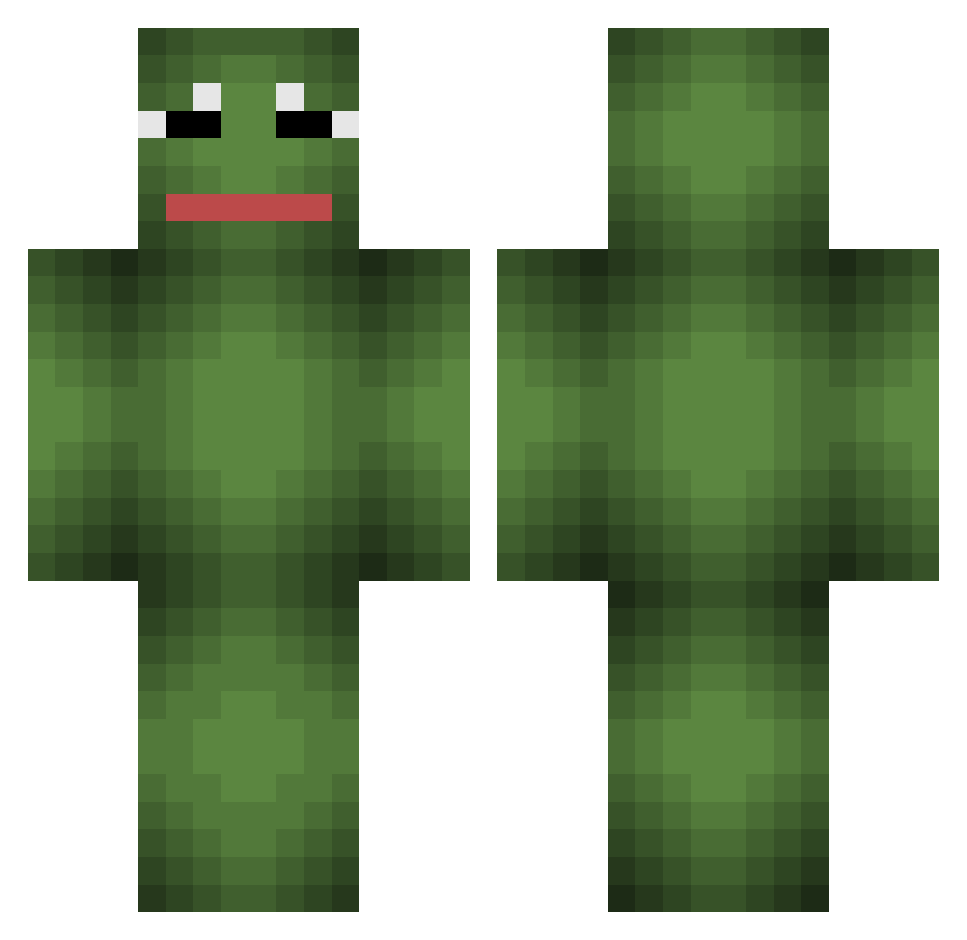 loserxs Minecraft skin, front and back view