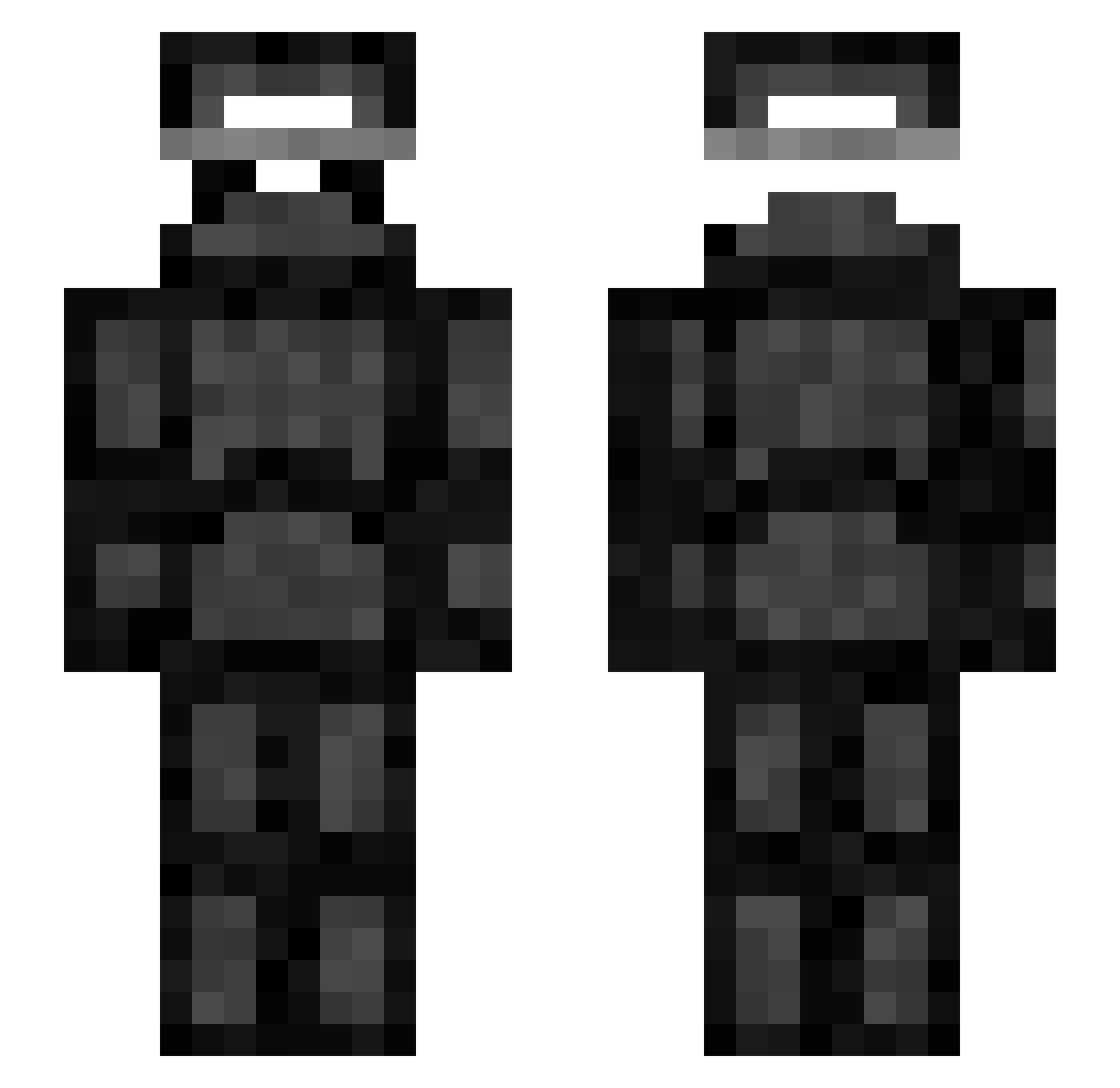 Pickel_YT Minecraft skin, front and back view