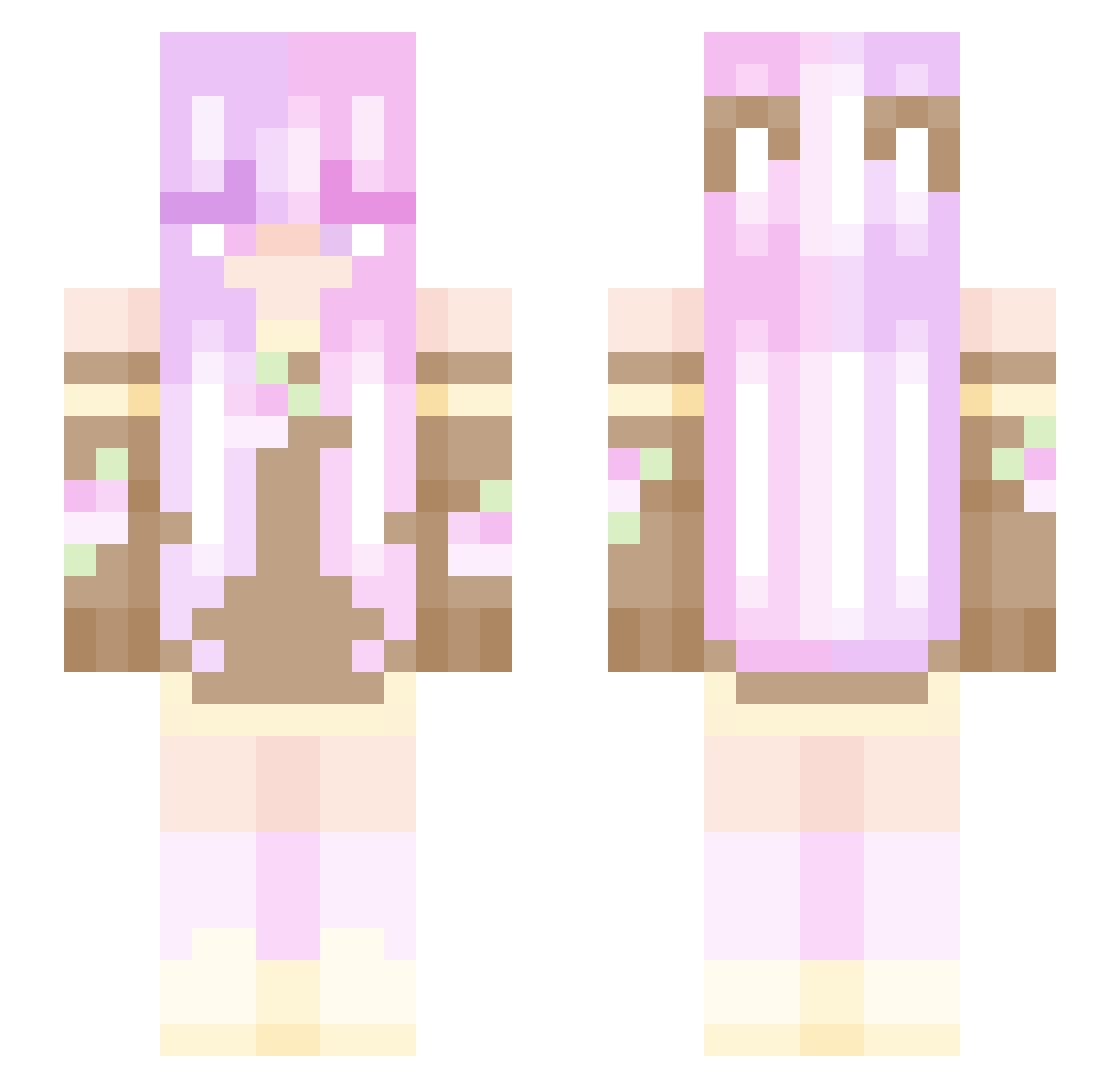 lumiistars Minecraft skin, front and back view