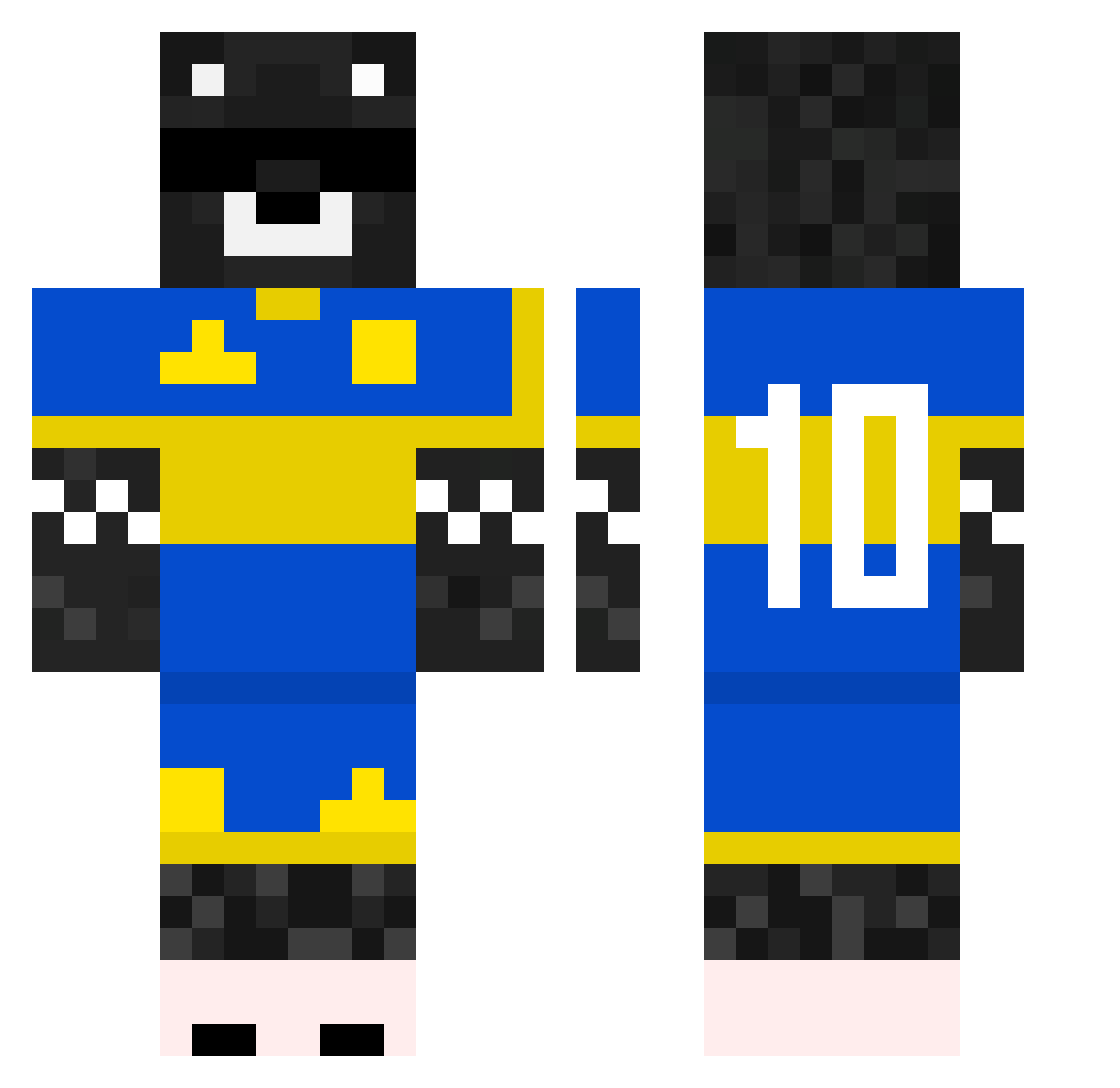 LOLOTO Minecraft skin, front and back view
