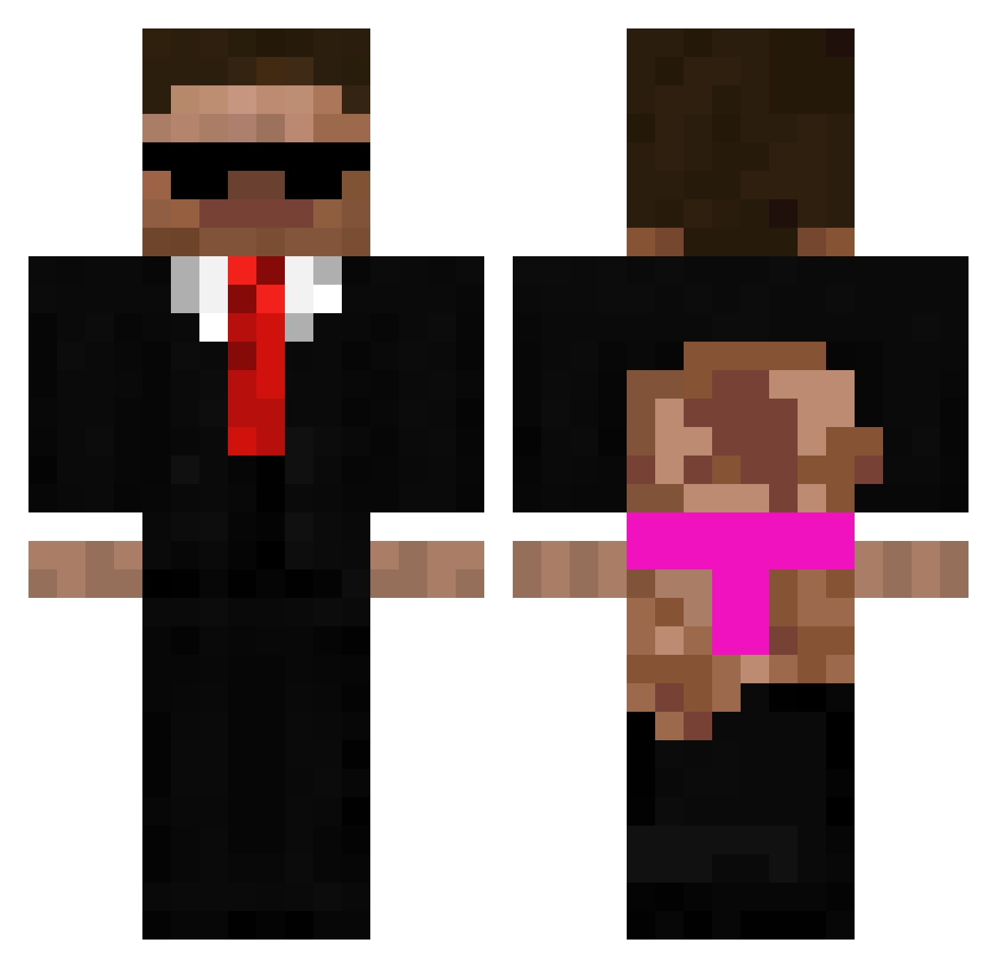HugoBOSS007 Minecraft skin, front and back view