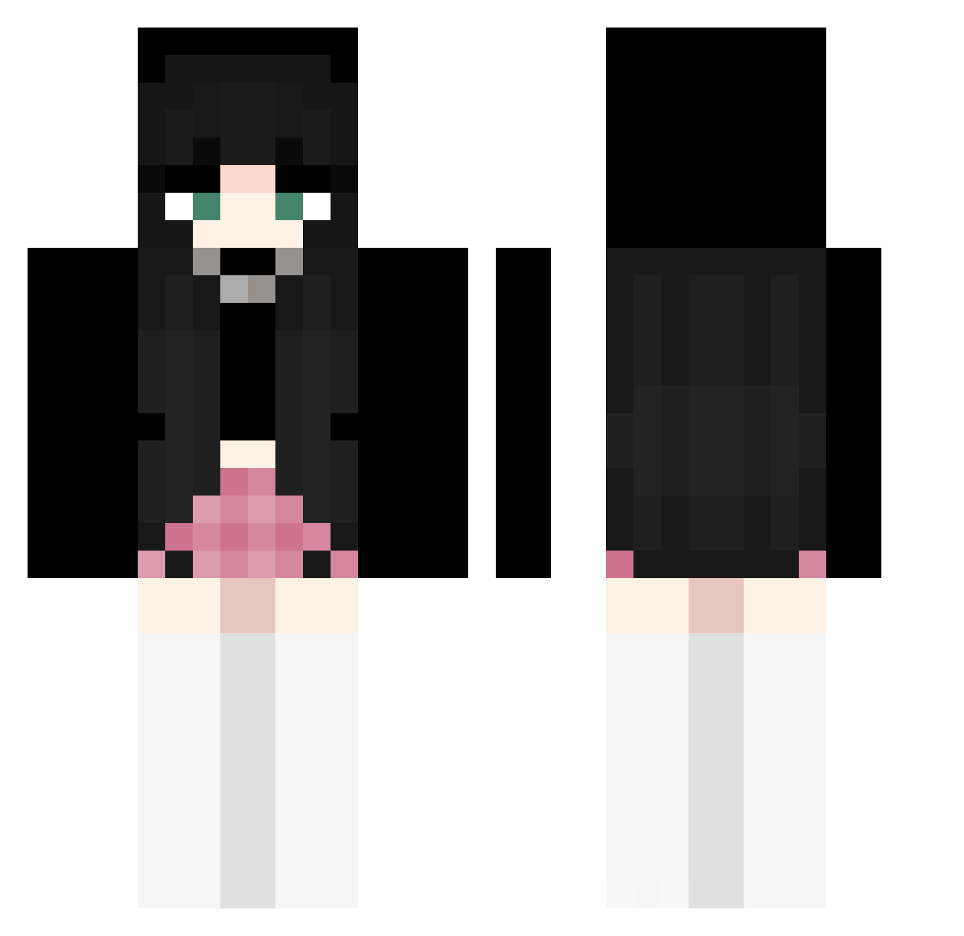 Anshiee Minecraft skin, front and back view
