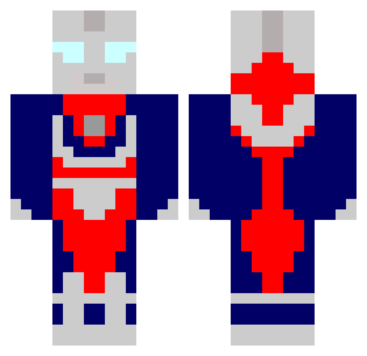 teedle Minecraft skin, front and back view