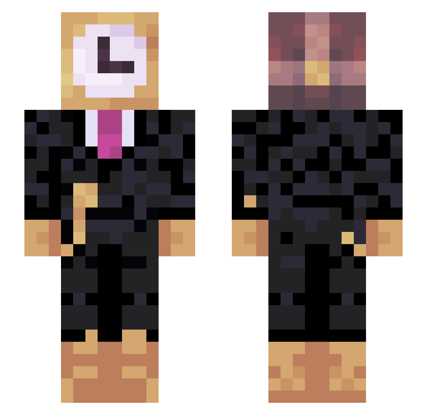 Pizza_men_ Minecraft skin, front and back view
