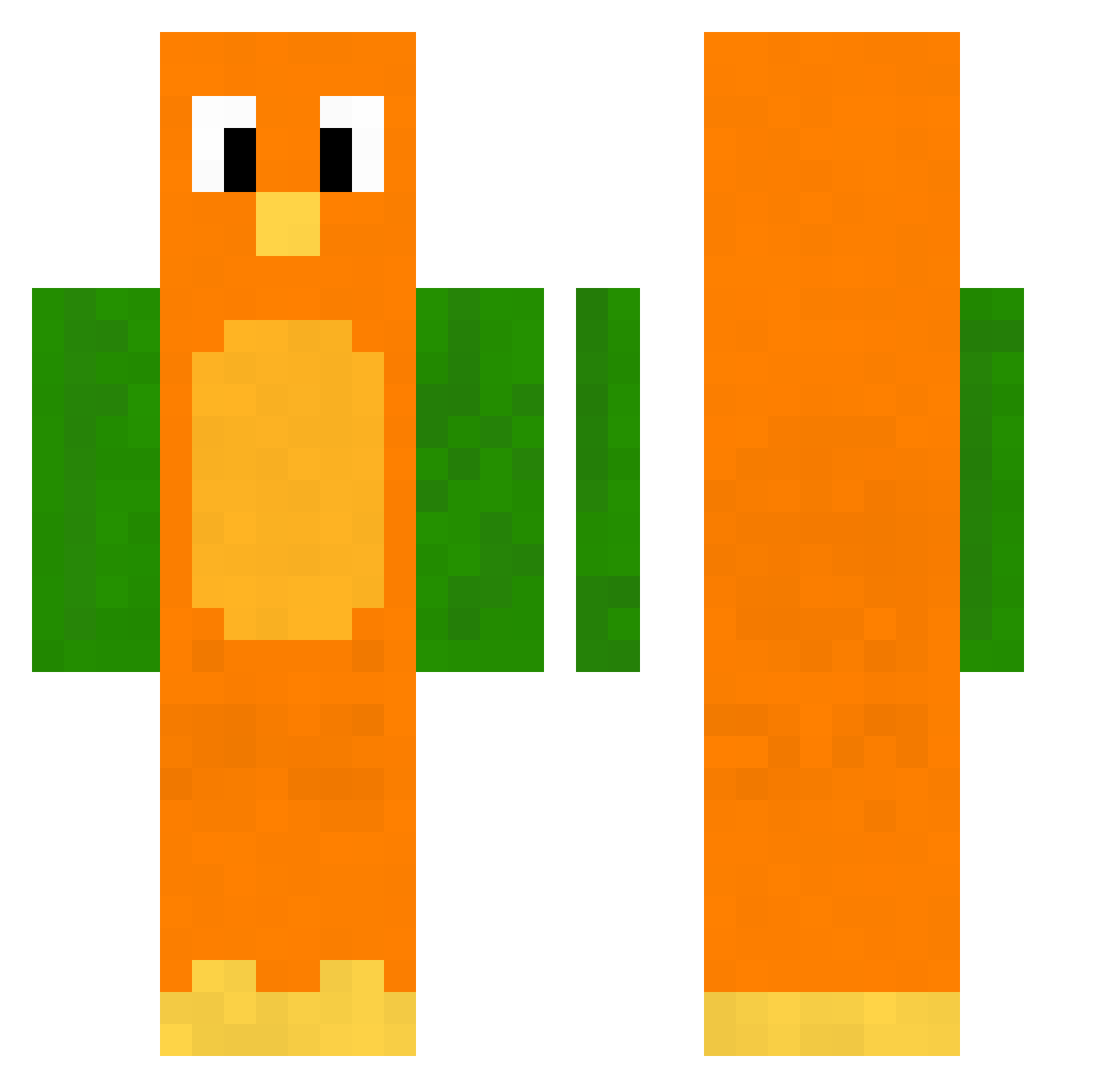 GloryBust Minecraft skin, front and back view