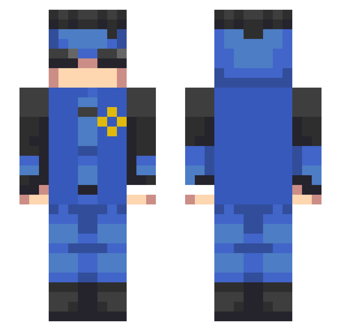 Ralphinator304 Minecraft skin, front and back view