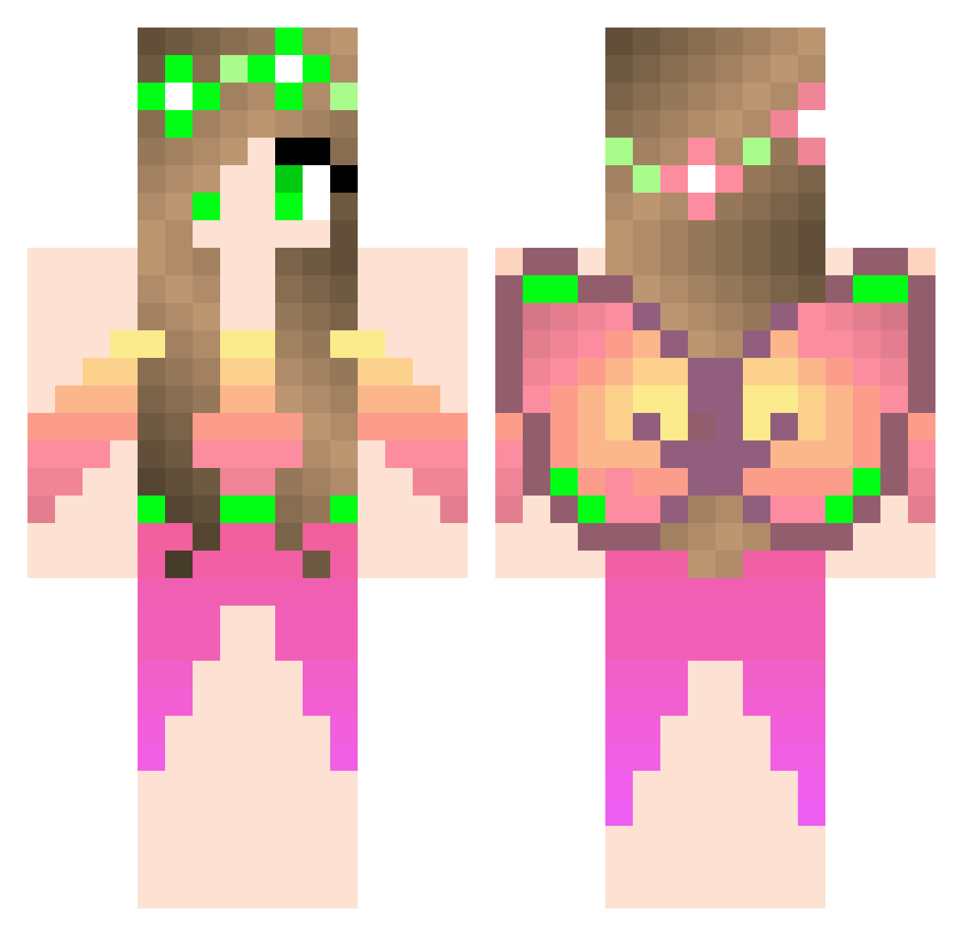 BhahinJoestar Minecraft skin, front and back view