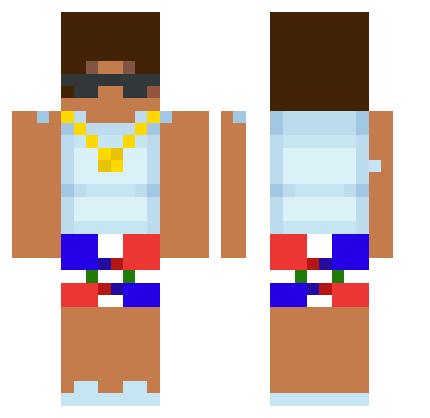 ShayguyX Minecraft skin, front and back view