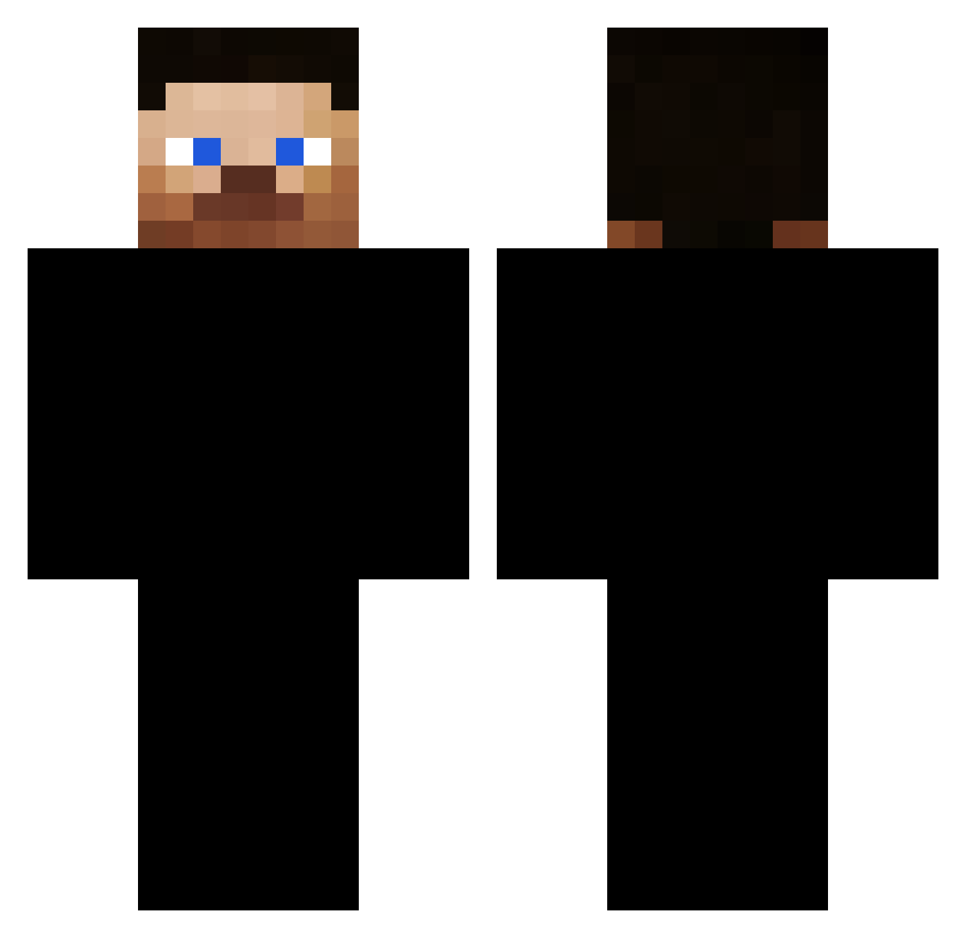 WARP907 Minecraft skin, front and back view