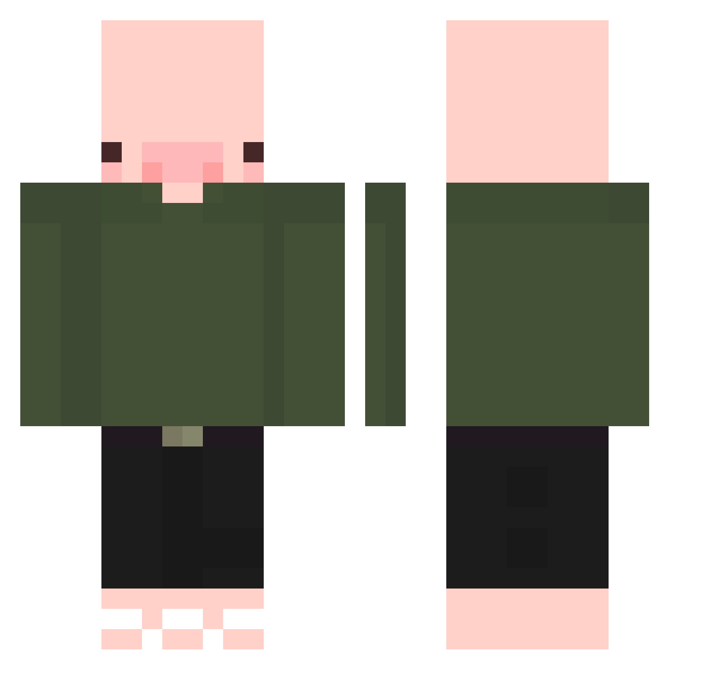 SunaGumi777 Minecraft skin, front and back view