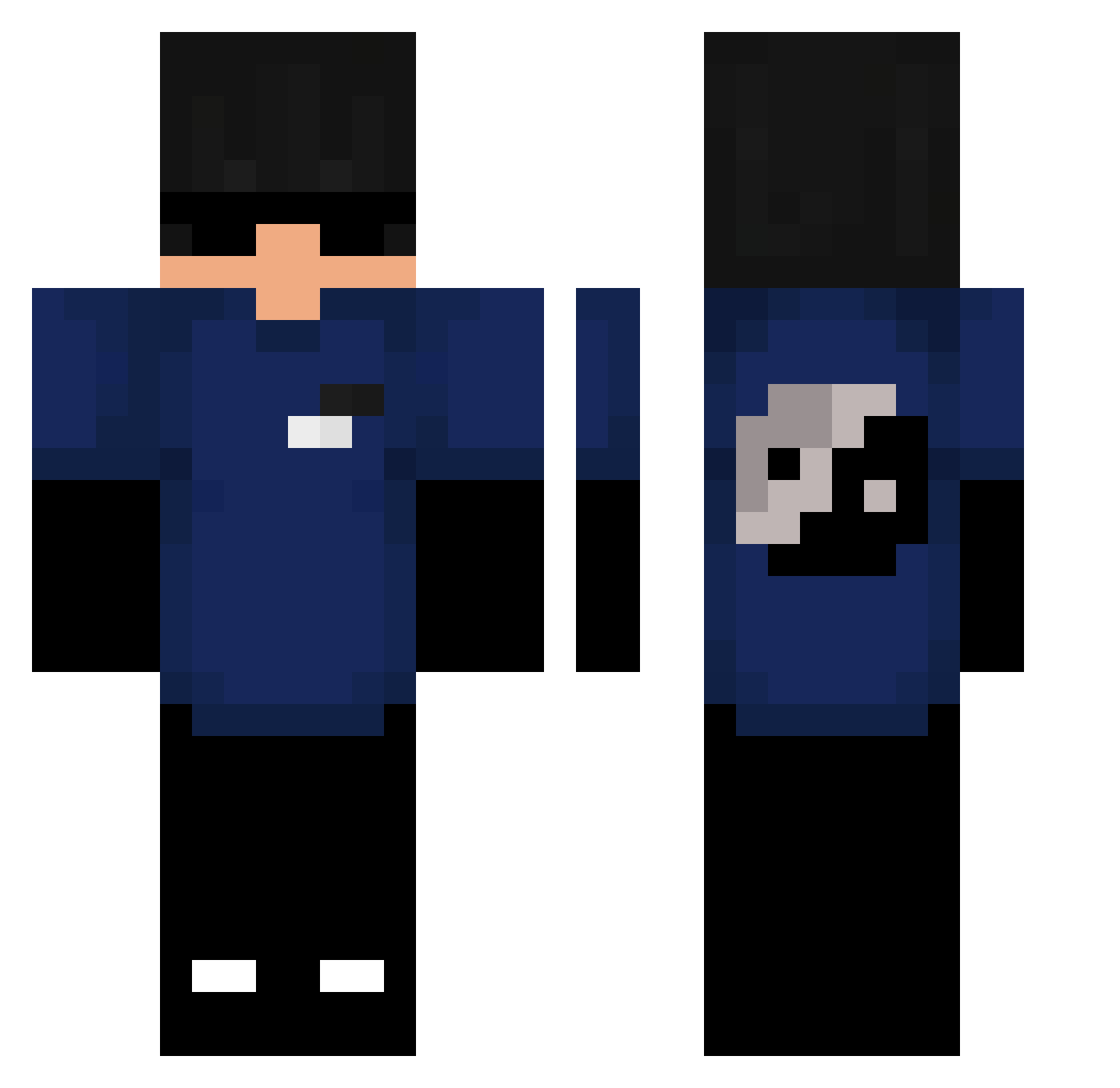 CarlosXR Minecraft skin, front and back view