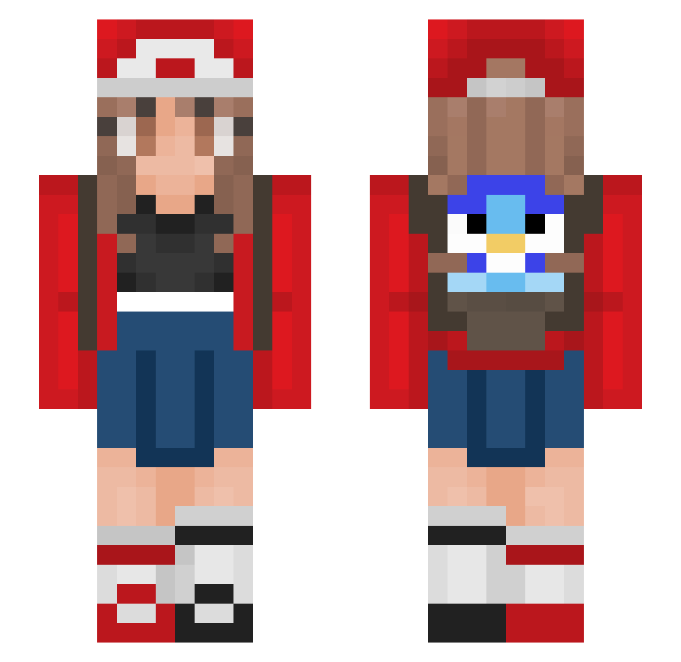 ttssu Minecraft skin, front and back view