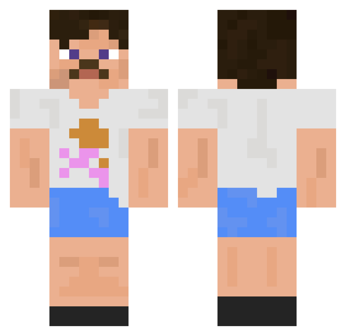 feroben Minecraft skin, front and back view