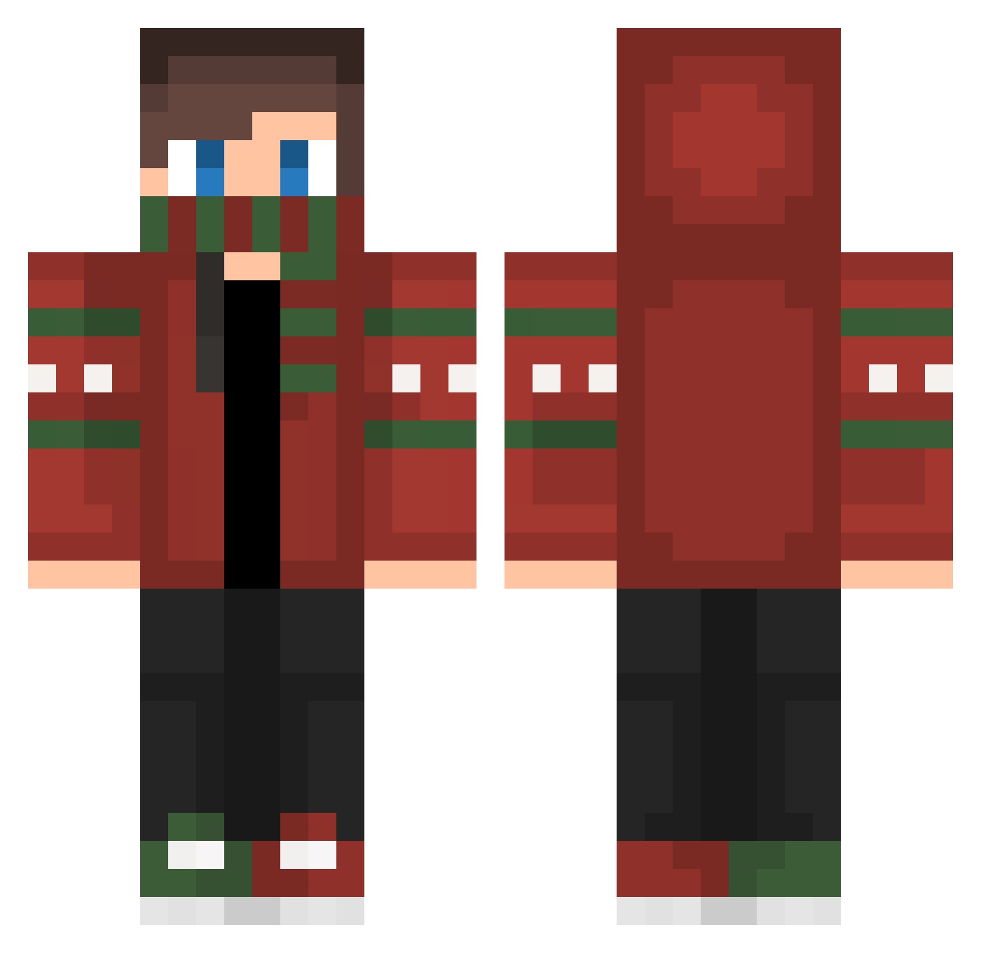 GottaGapple Minecraft skin, front and back view