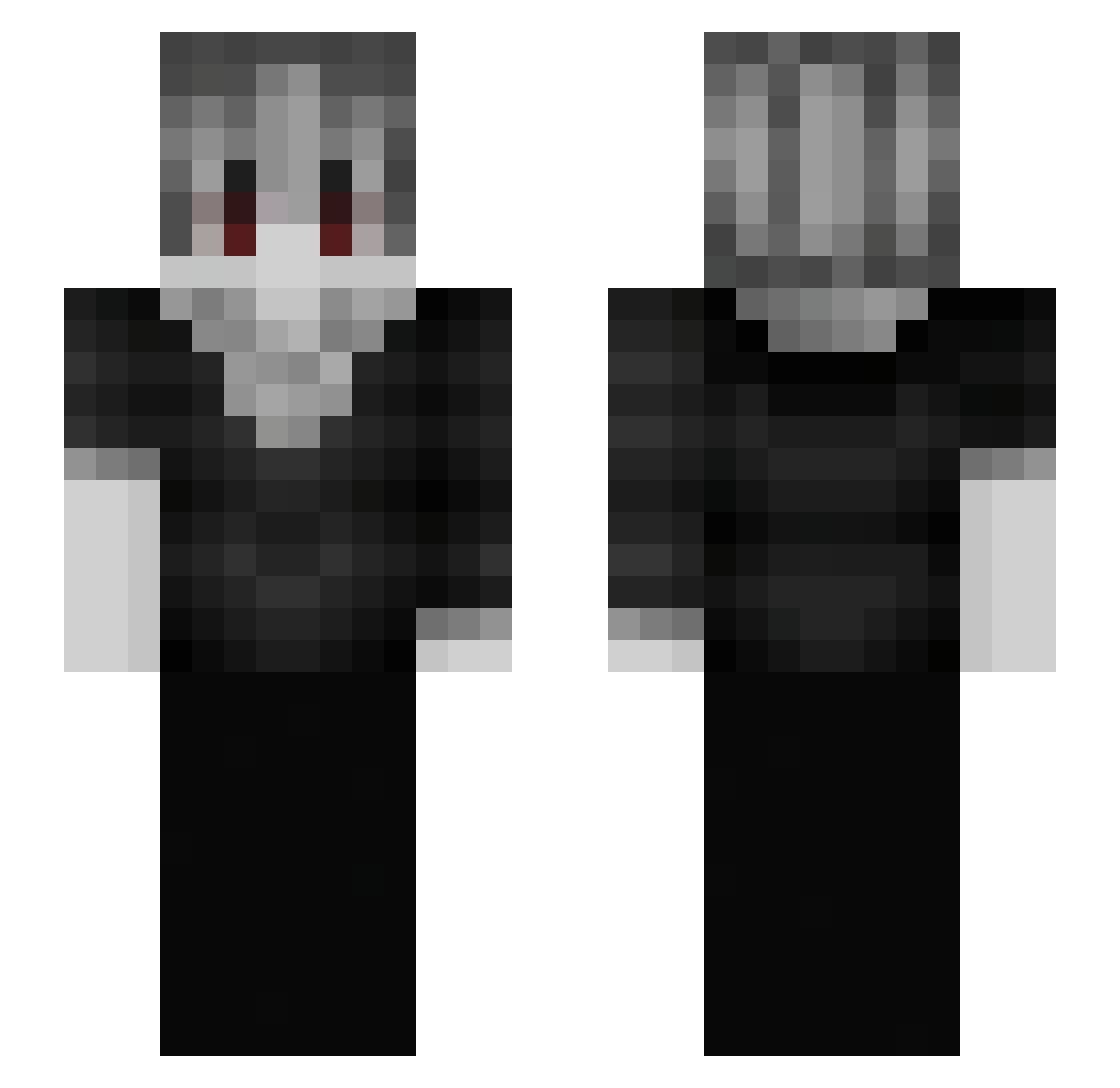 Sludged Minecraft skin, front and back view