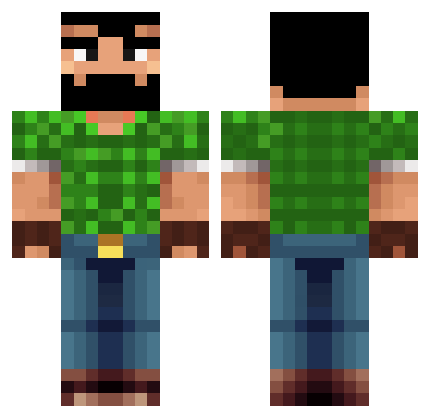 SjBerranteiro Minecraft skin, front and back view
