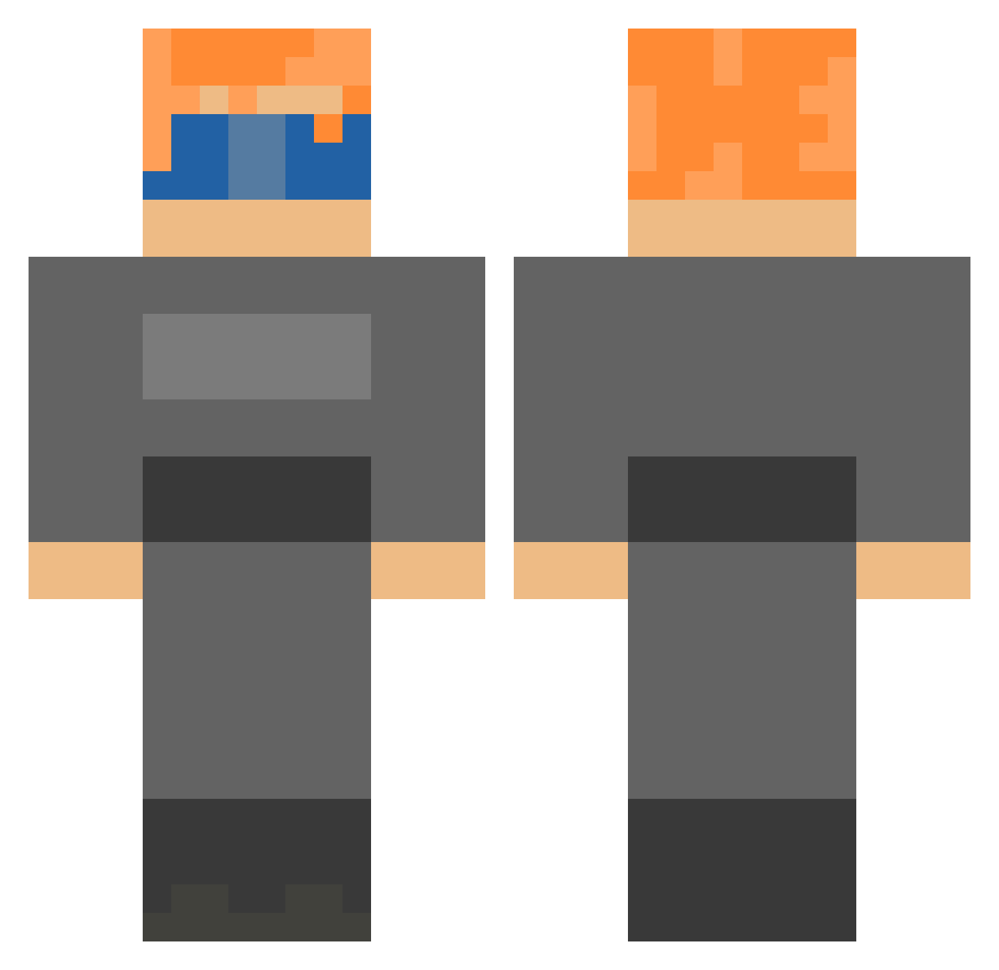Lactose Minecraft skin, front and back view