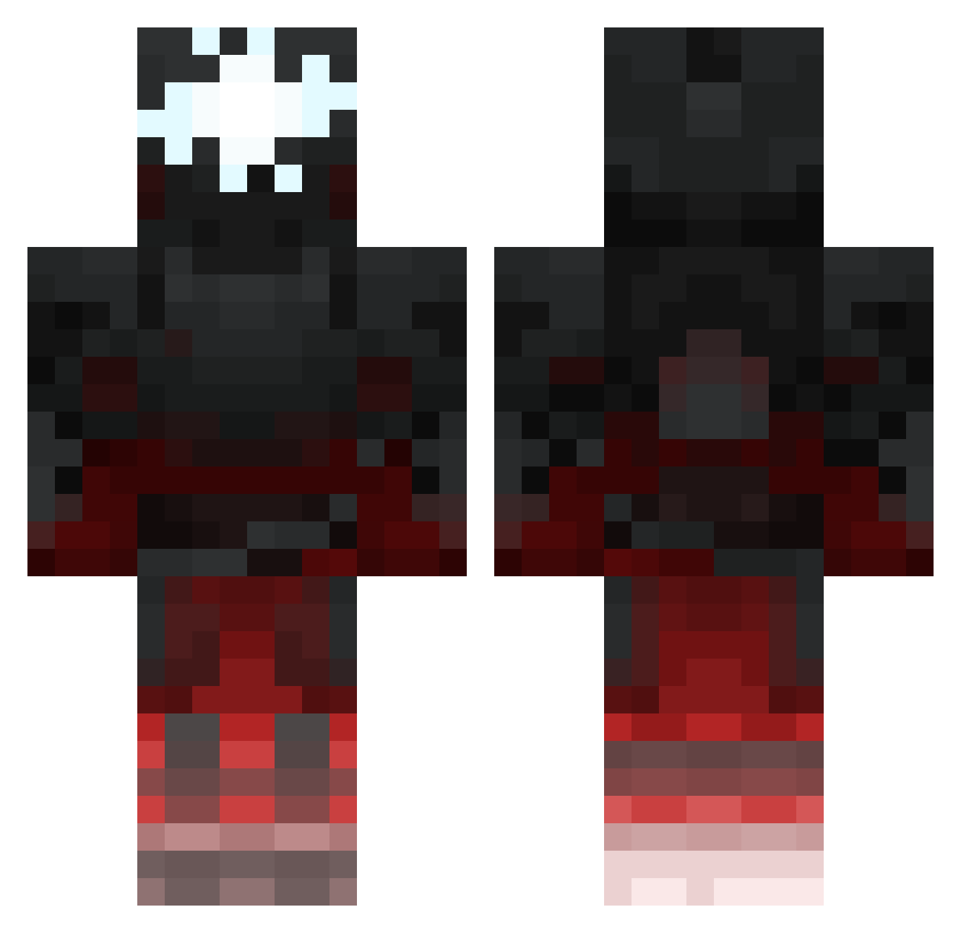 voryxflow Minecraft skin, front and back view