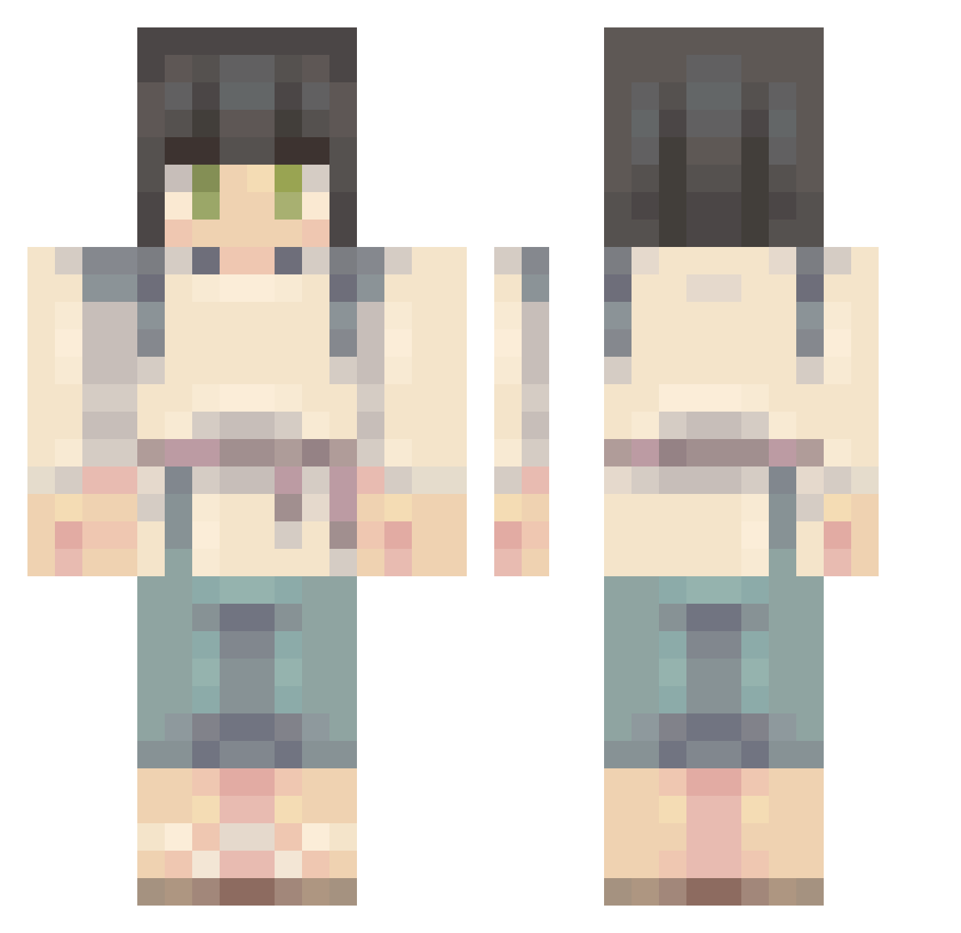 Tel_Mythrin Minecraft skin, front and back view