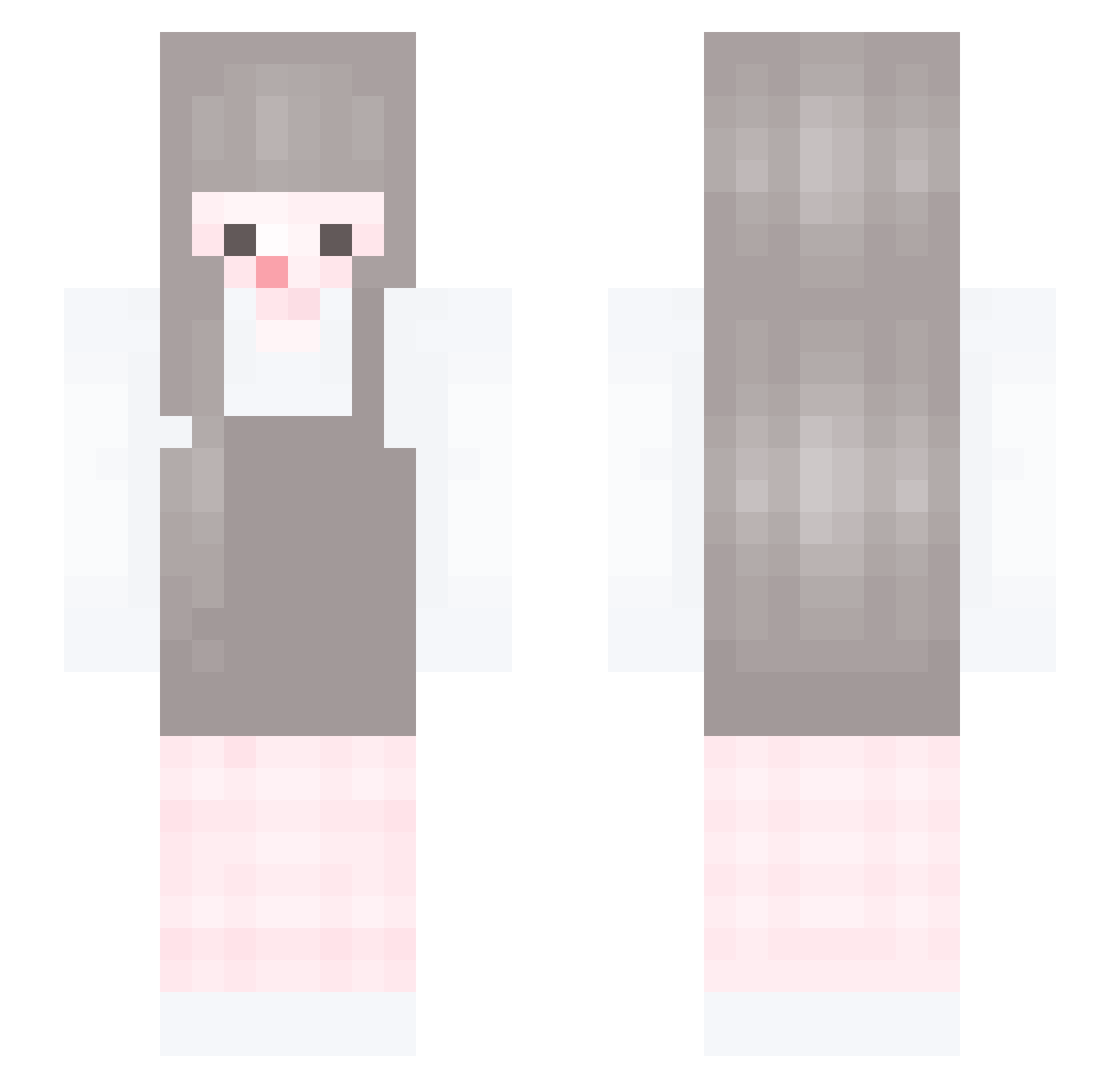 Yuria121 Minecraft skin, front and back view